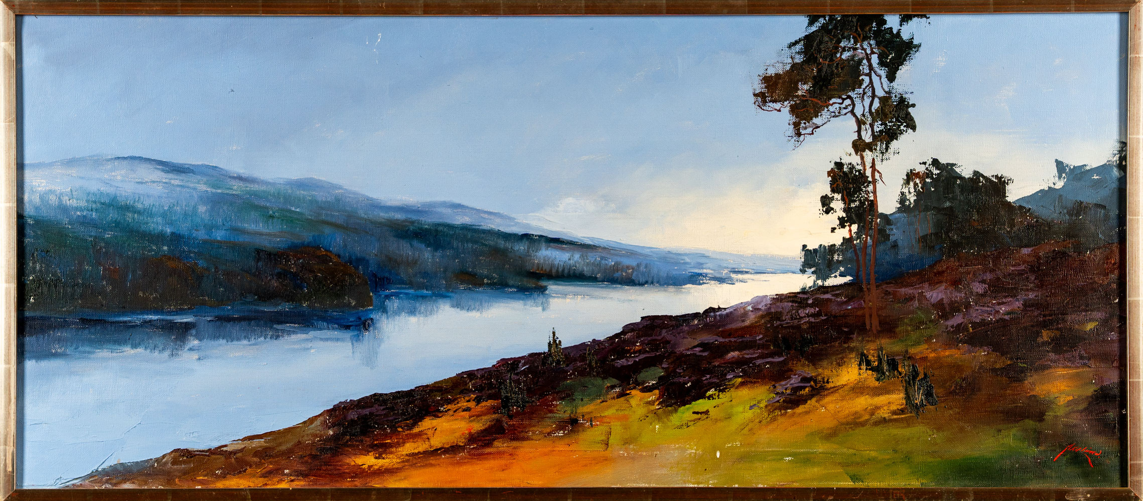 AXEL LIND. Olja på duk, Landskapsmotiv, Signerad, 1960-70-tal.