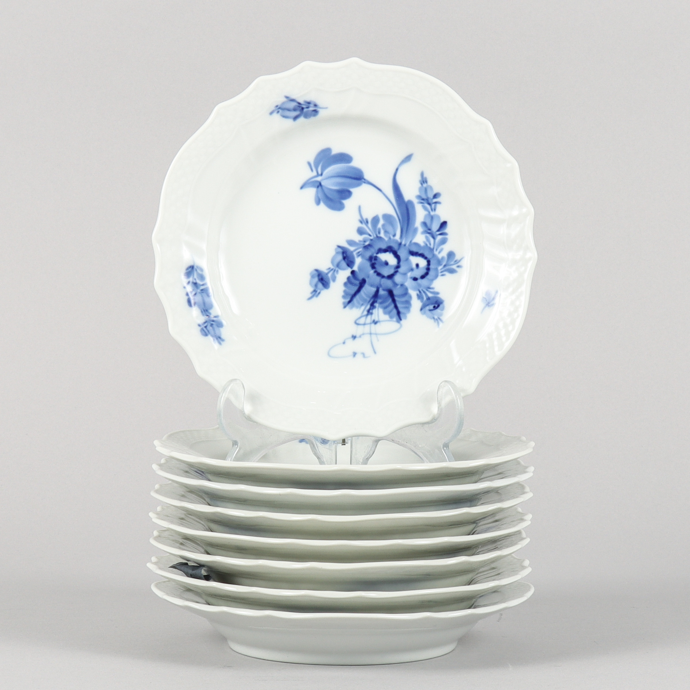 ASSIETTER 8 stycken, Royal Copenhagen, Blå Blomster.