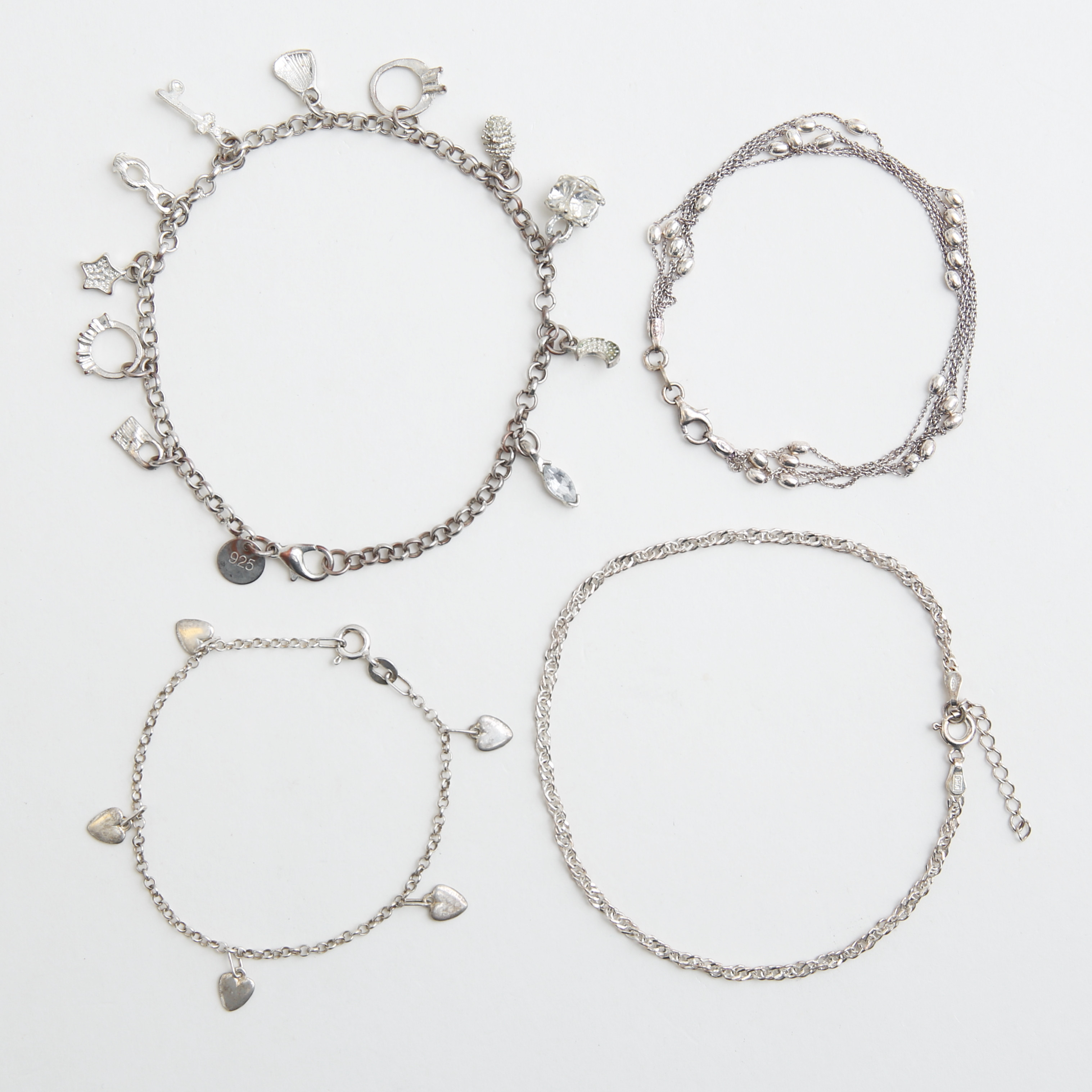 ARMBAND, 4 st, SILVER, 1900-tal.