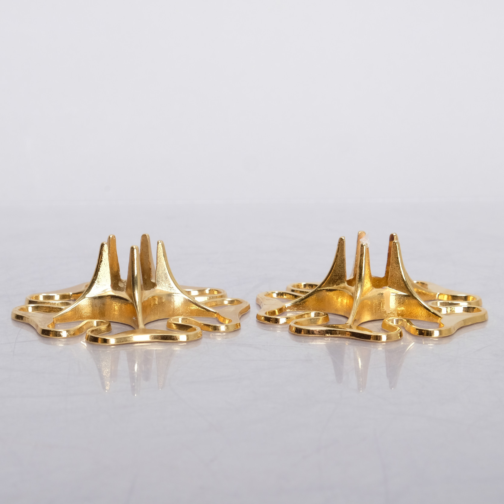 LJUSSTAKAR 1 par, mässing, "Mariarosen", Skultuna.