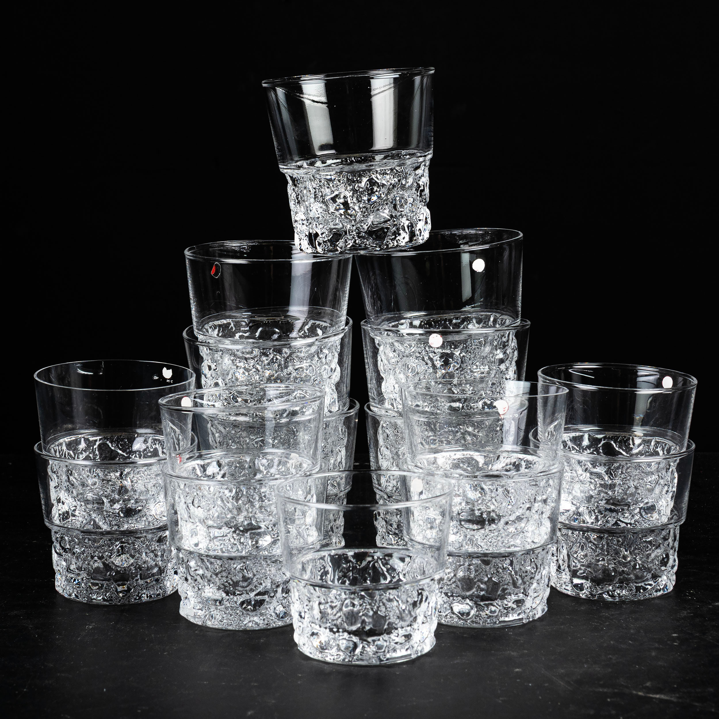 TAPIO WIRKKALA. GLAS, 16 st, "Kimara", iittala,Finland.