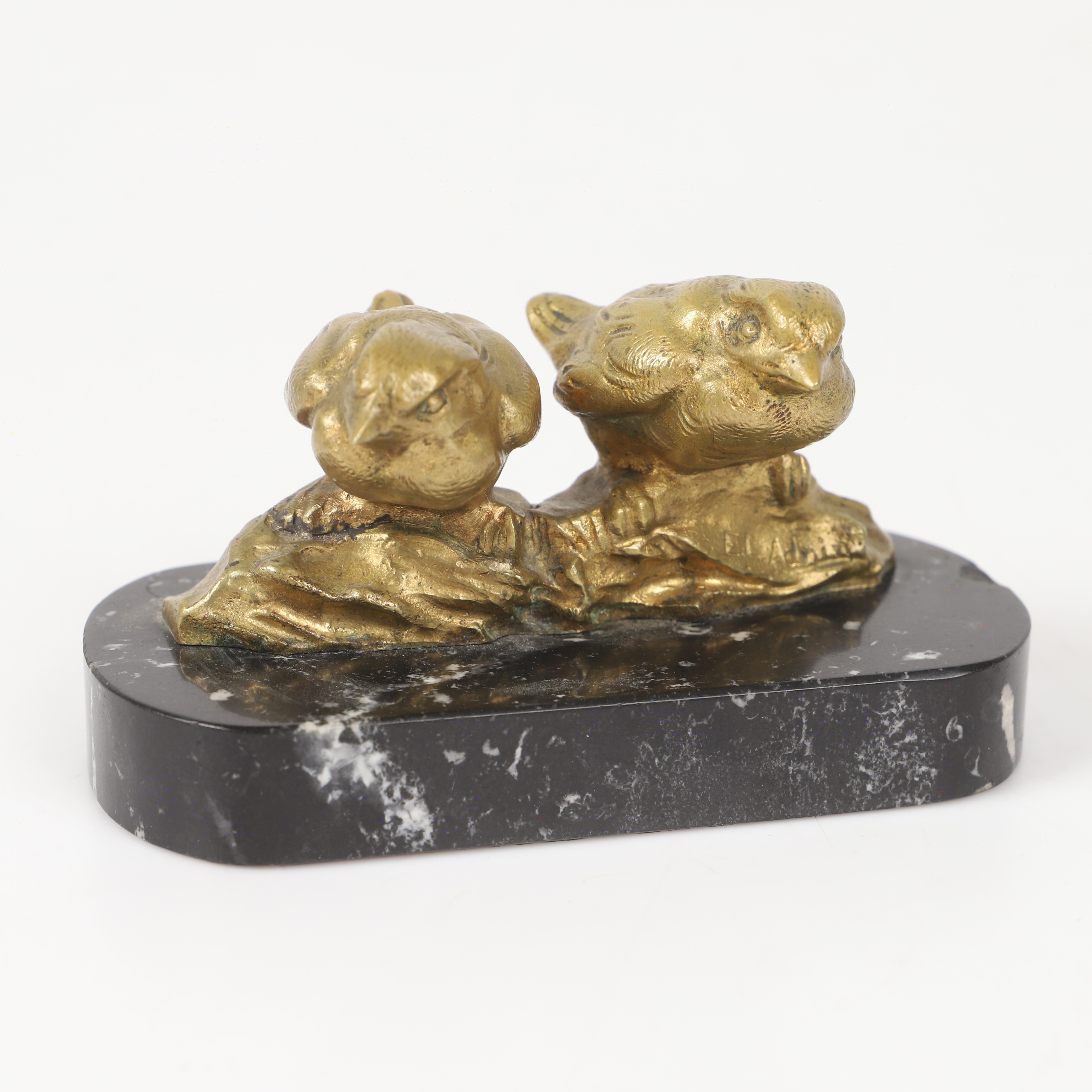 ERNEST LOUIS ADNIN. EFTER. Brevpress, marmor/brons, signerad, 1900-talets första hälft.