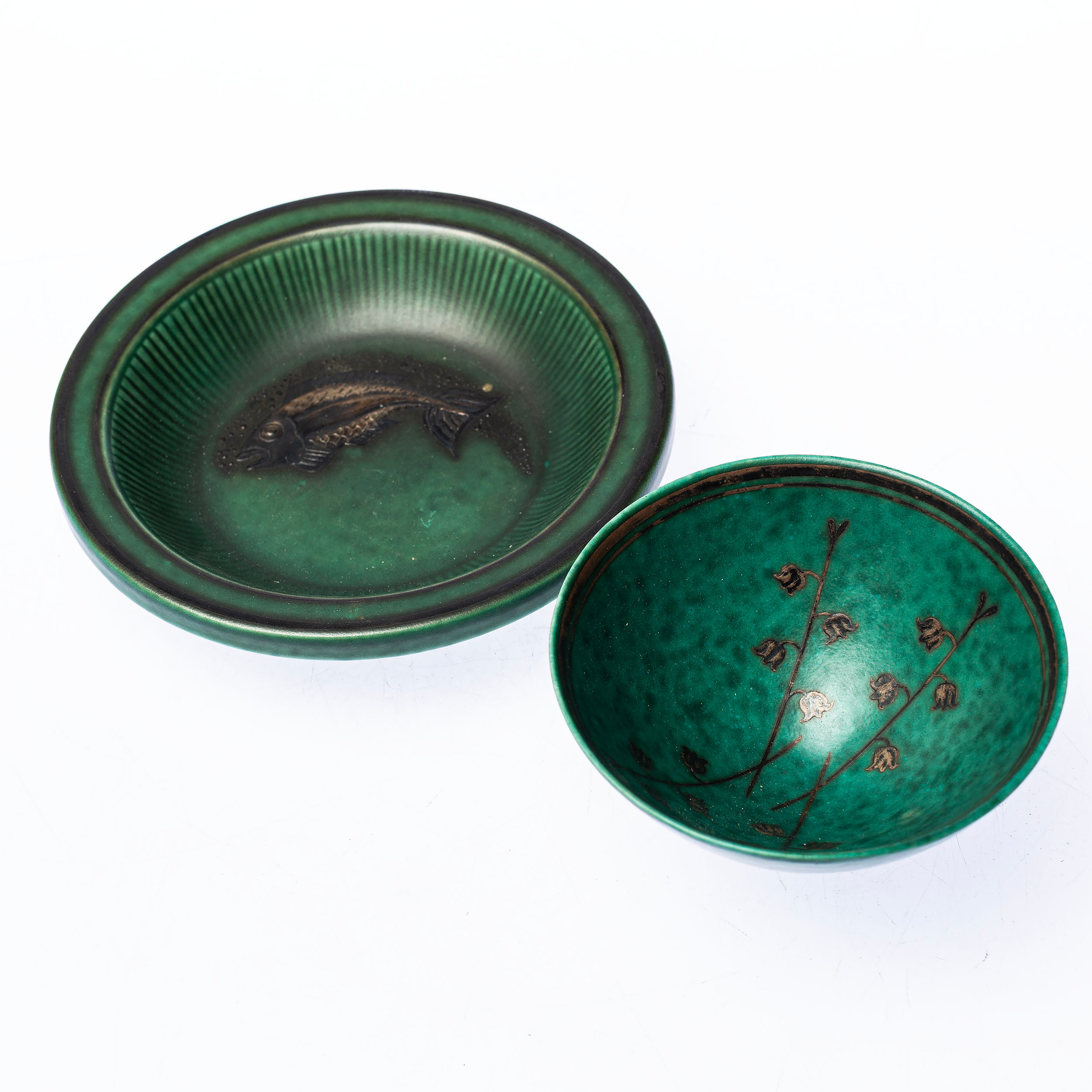 WILHELM KÅGE. Skålar, 2st. "Argenta", Gustavsberg, signerade.