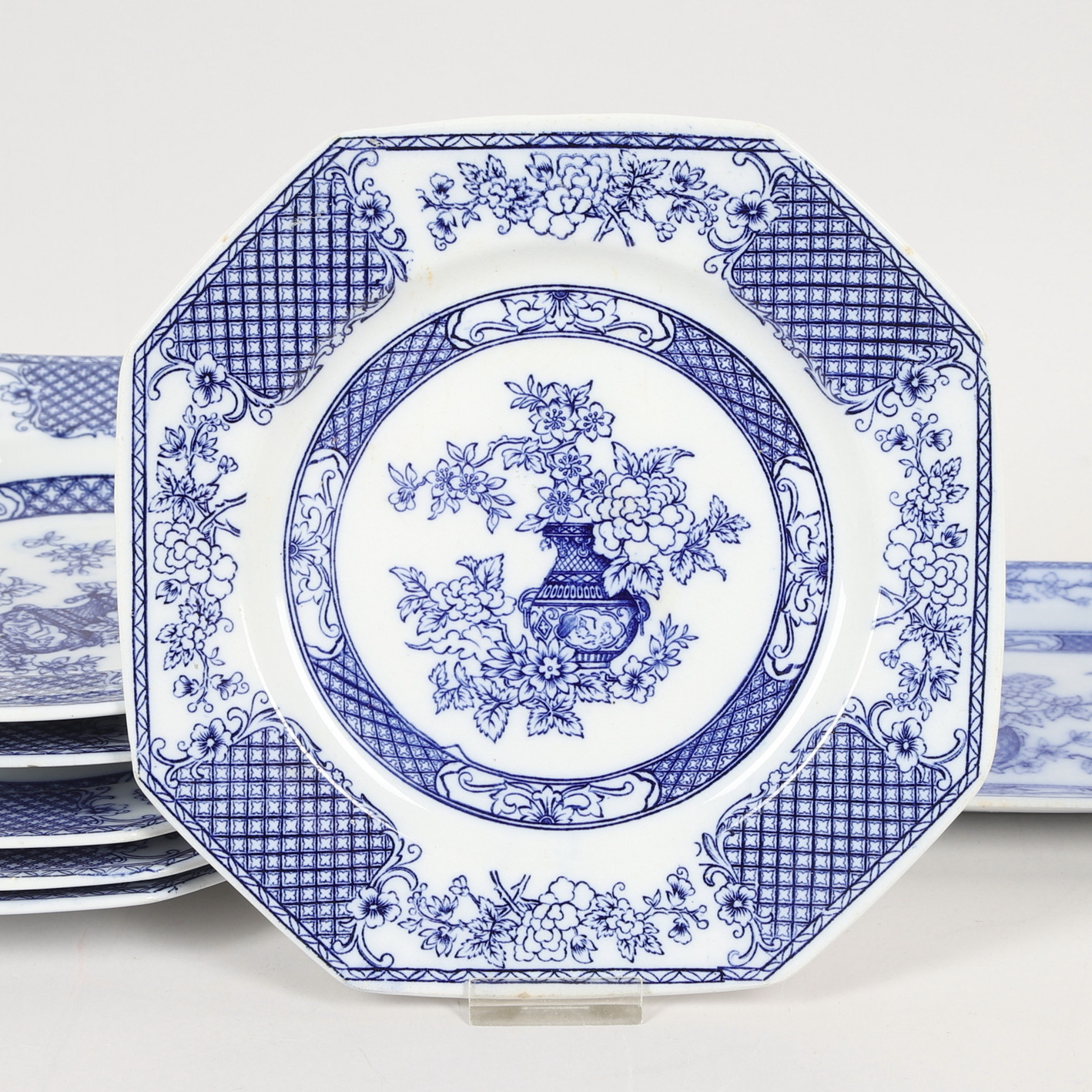 TALLRIKAR, 7 delar, "Hoangho", Rörstrand, 1800/1900-tal.