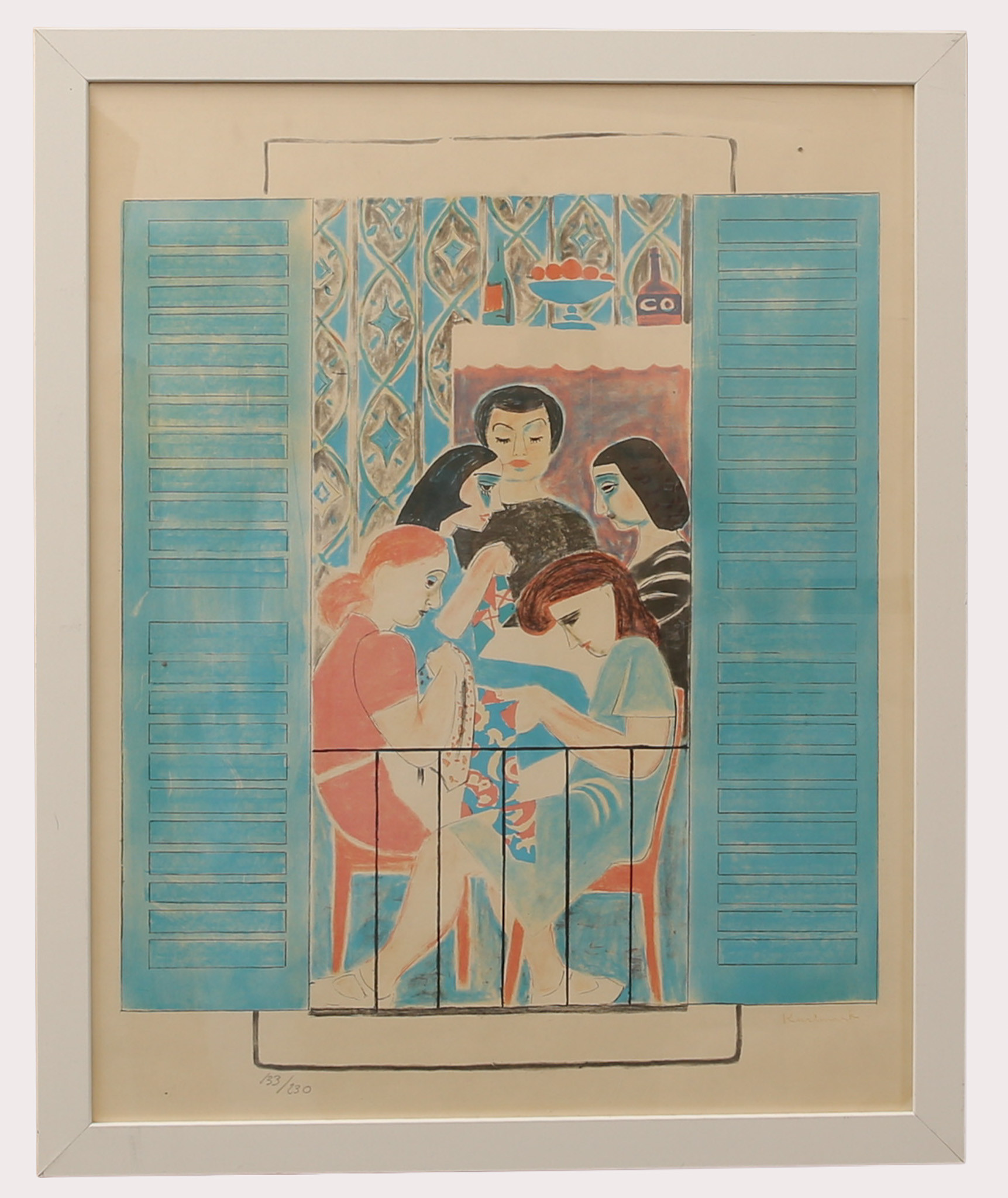 GERHARD KARLMARK. Färglitografi, syjunta, numrerad 133/230, signerad Karlmark.