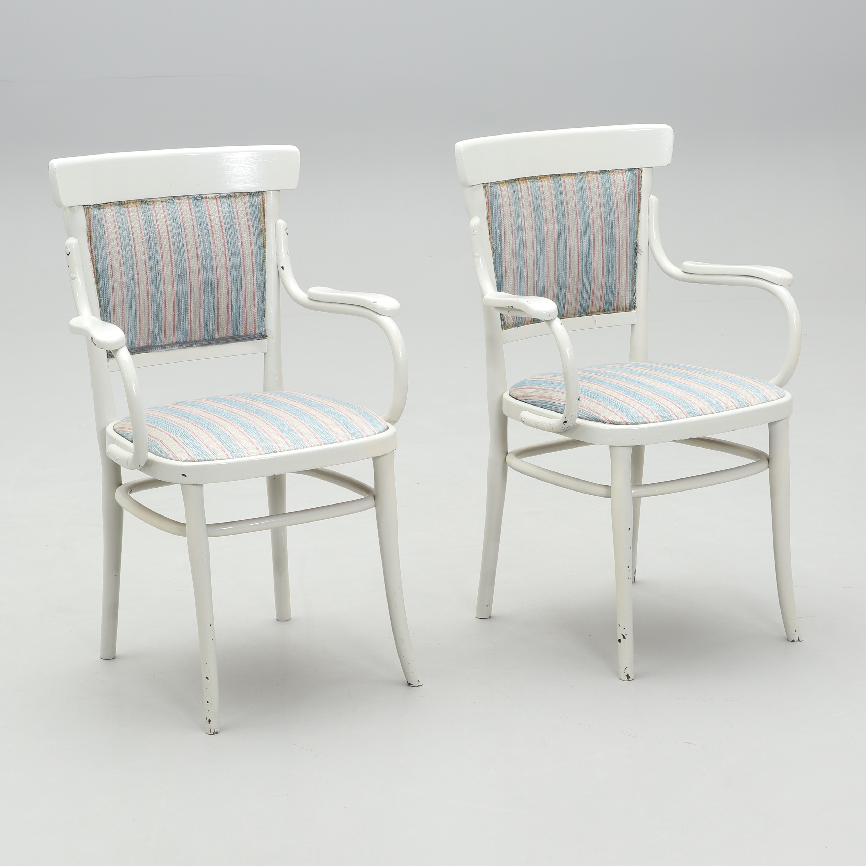 KARMSTOLAR, 2 st, böjträ. Omkring 1900.