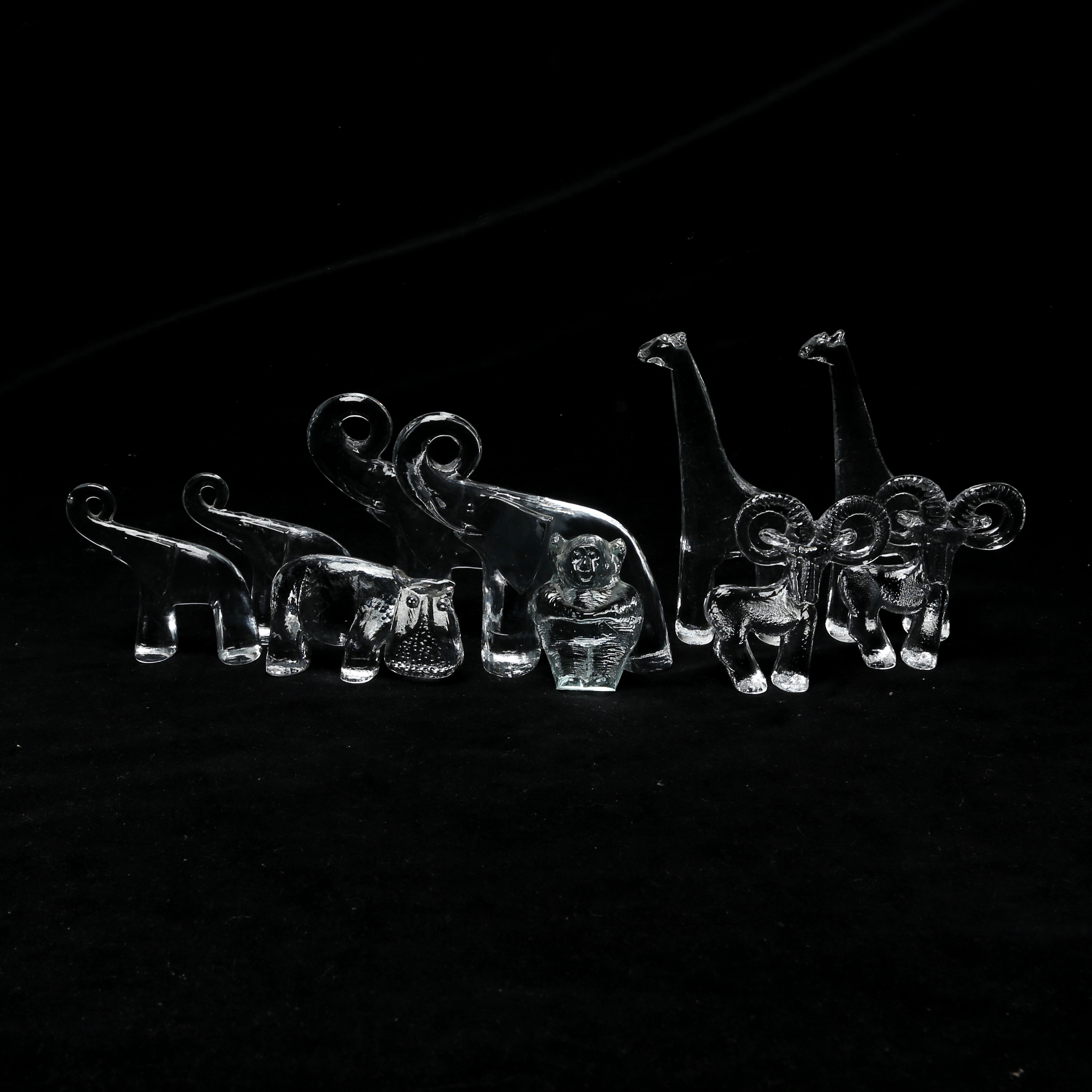 DJURFIGURER, 10 st, glas. Bertil Vallien, Kosta Boda.