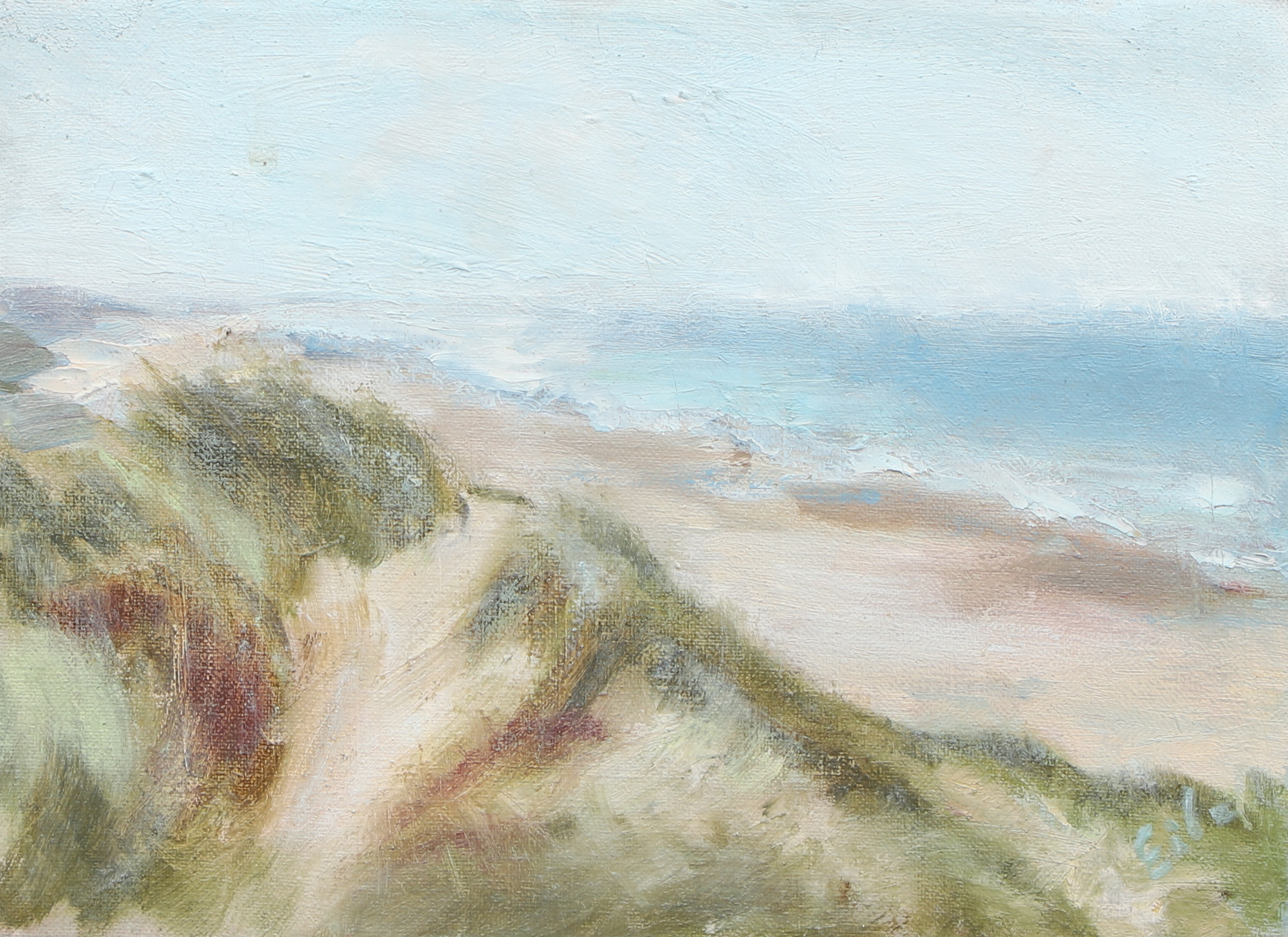 EILA FOLKESSON. Olja på duk, kustmotiv, signerad, Eila.