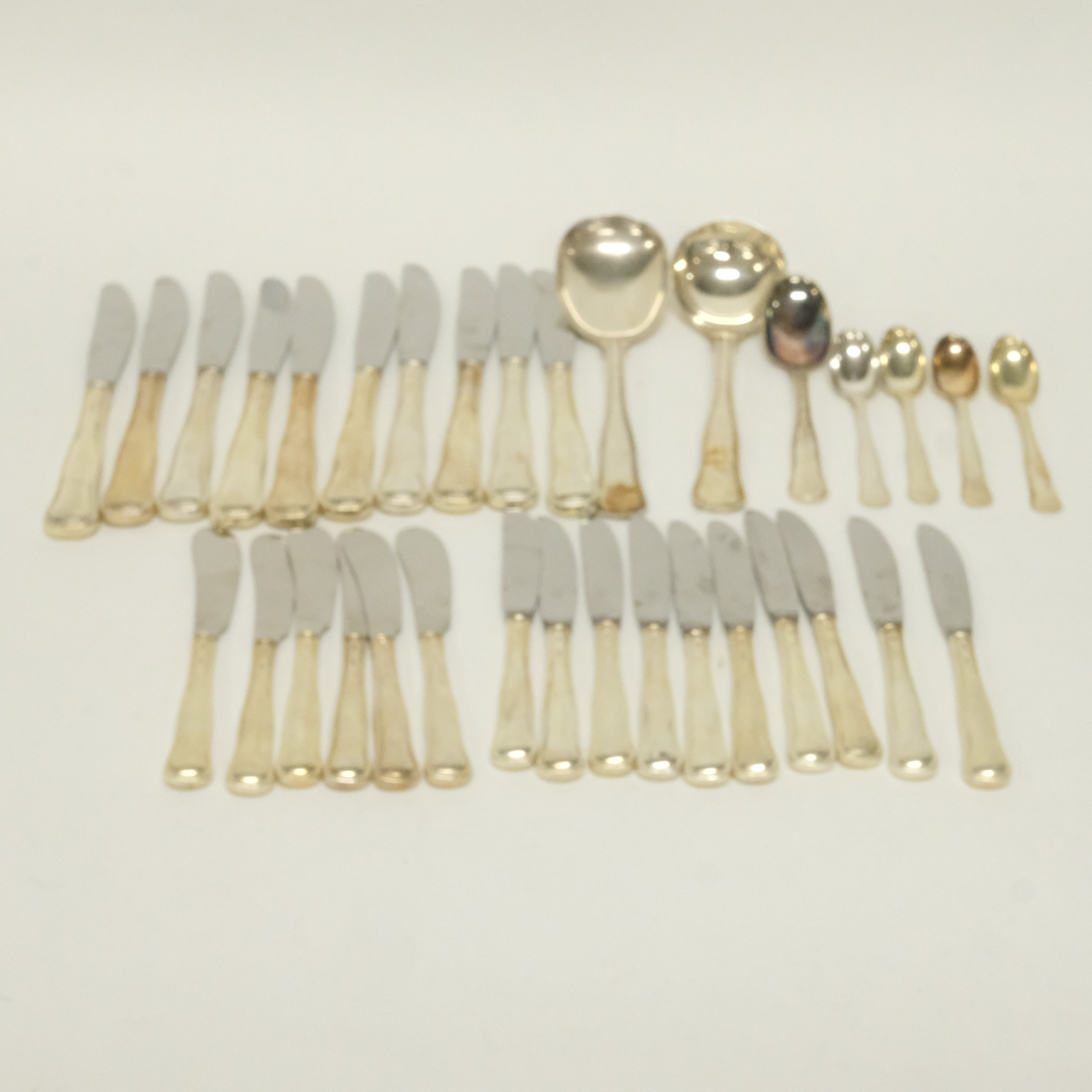 BESTICKSDELAR, "GAMMAL DANSK", SILVER, COHR, 31 DELAR + 2 DELAR NYSILVER.