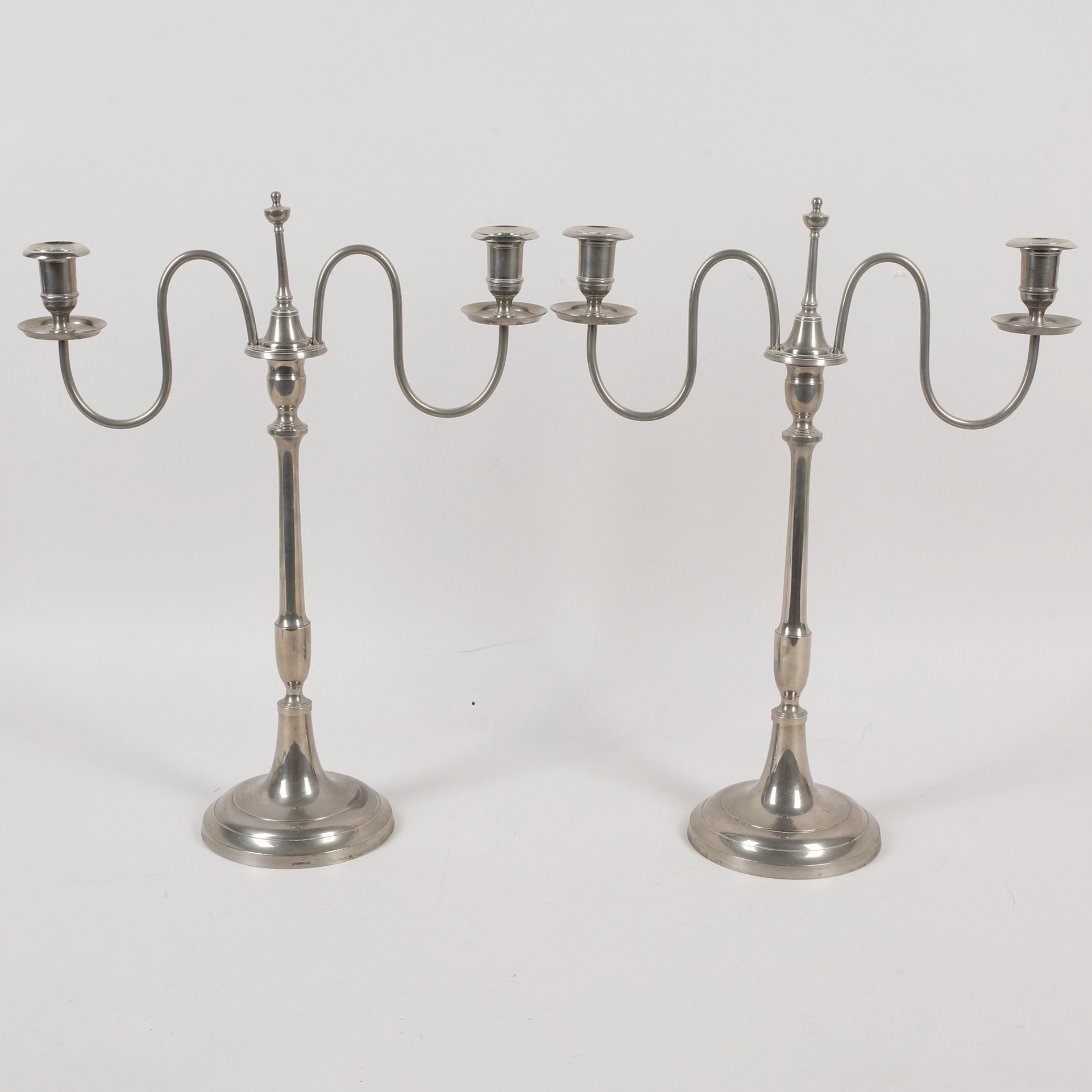 KANDELABRAR, ett par, vitmetall, No.41, Österberg & L. , Skultuna Bruk.