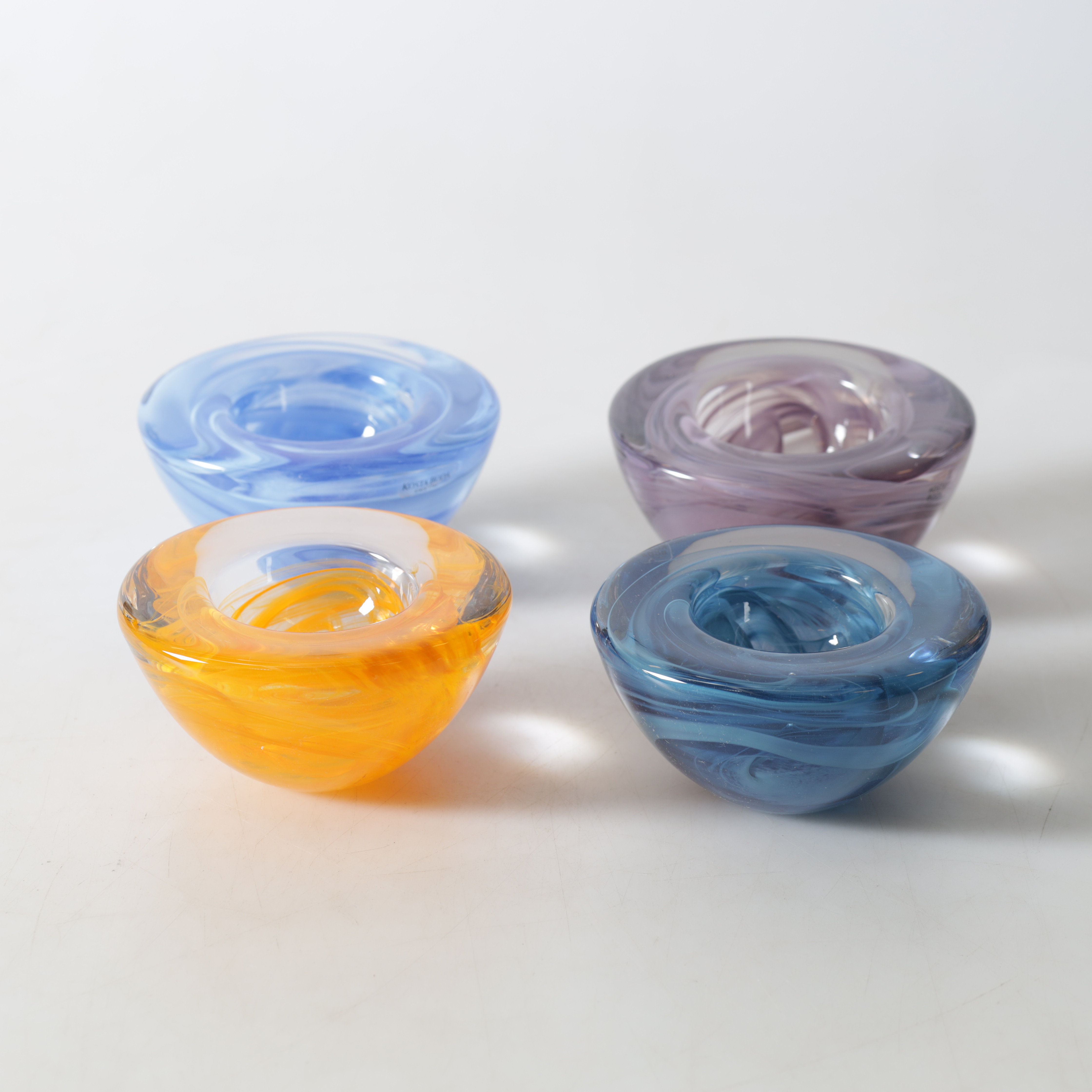 ANNA EHRNER. Ljuslyktor, 4 st, "Atoll", Kosta Boda.