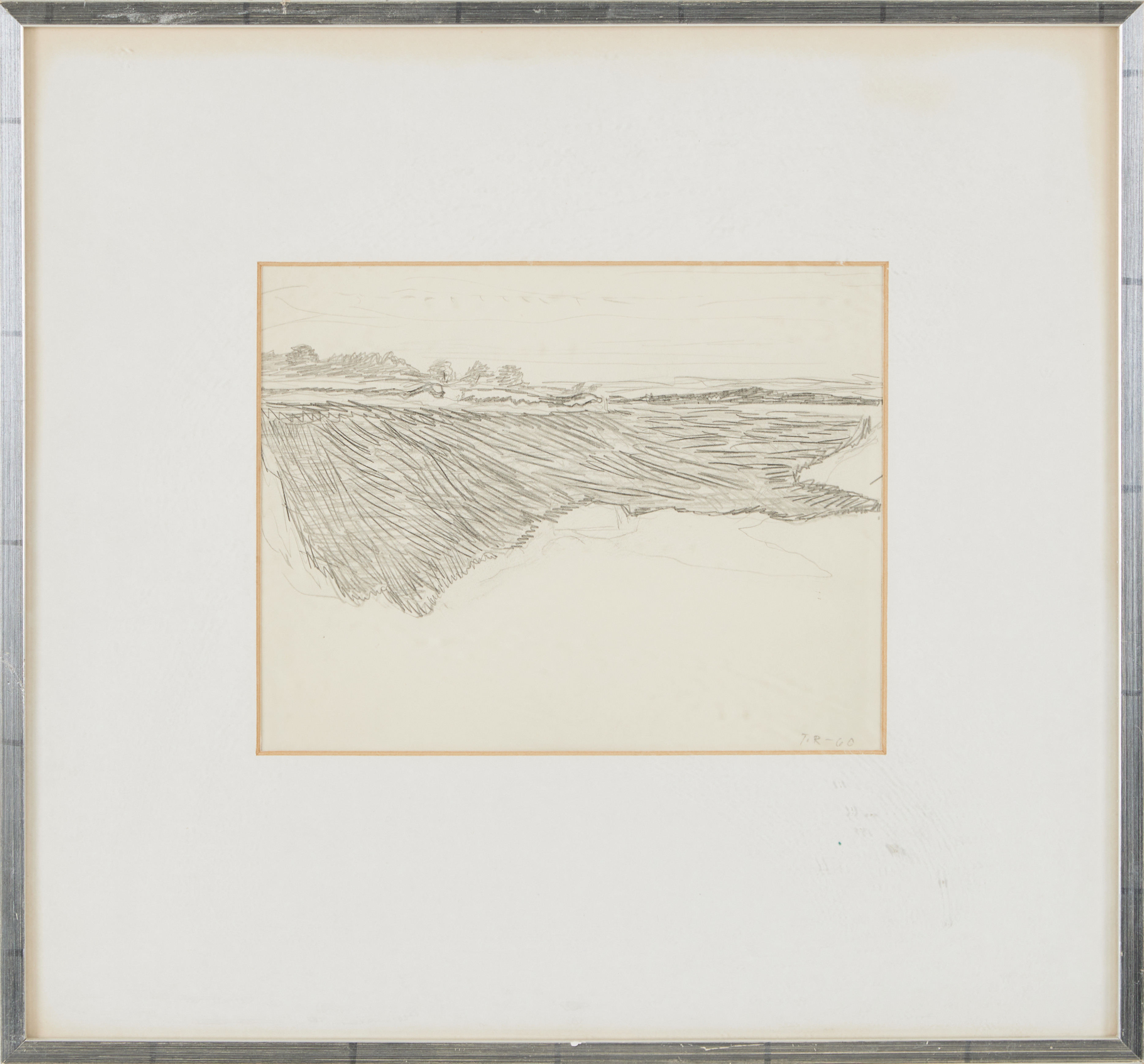 TORSTEN RENQVIST. Landskap, blyerts på papper, monogramsignerad TR, -60.