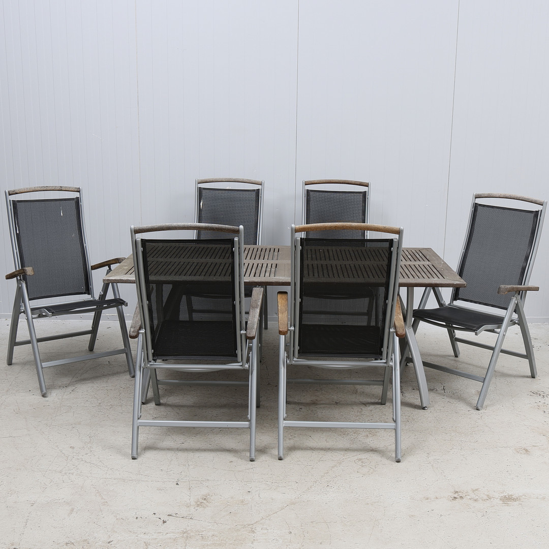 TRÄDGÅRDSBORD & STOLAR, 7 delar, trä, Brafab.