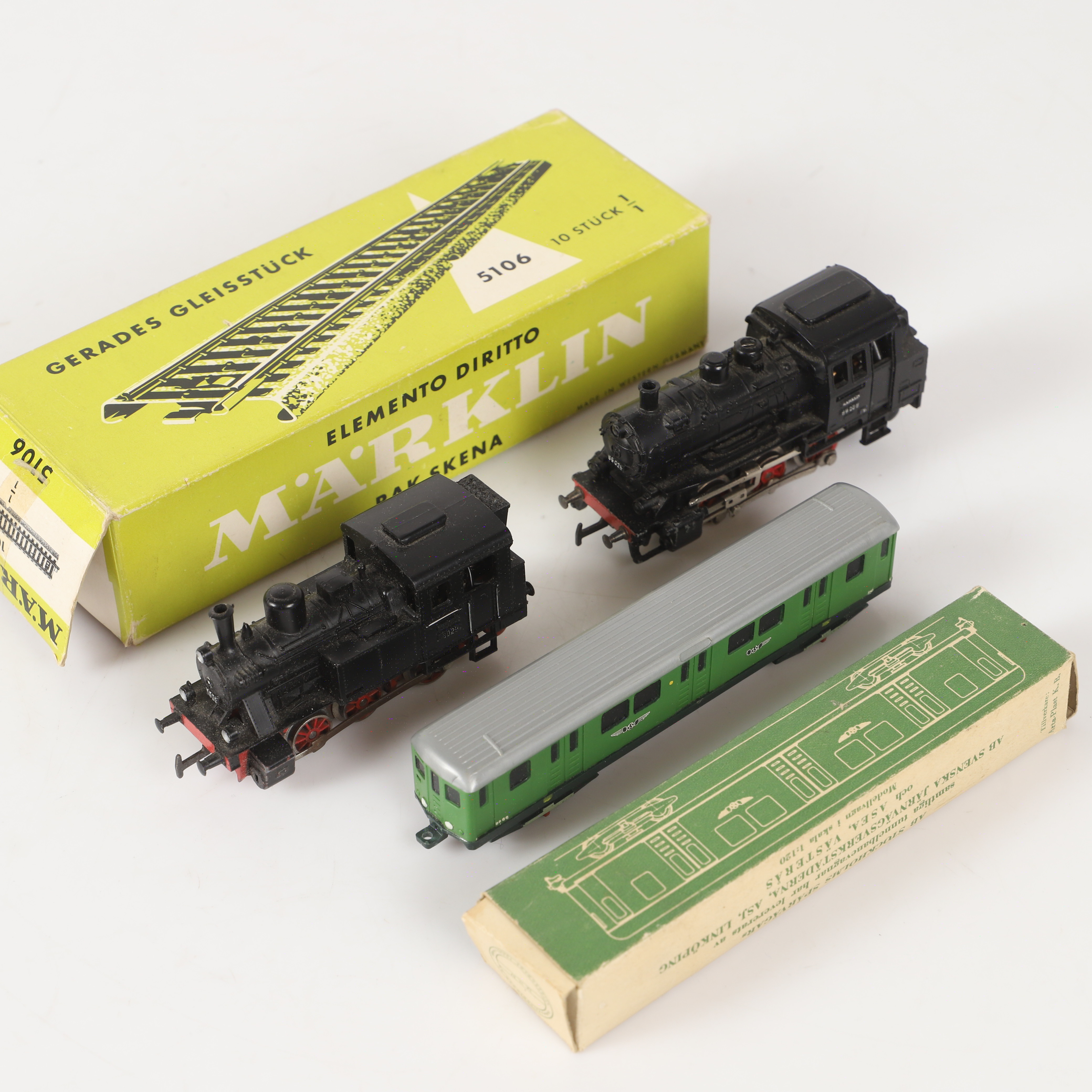 MODELLOK M. M. 3 stycken, Märklin/Arta-Plast, 1900-tal.