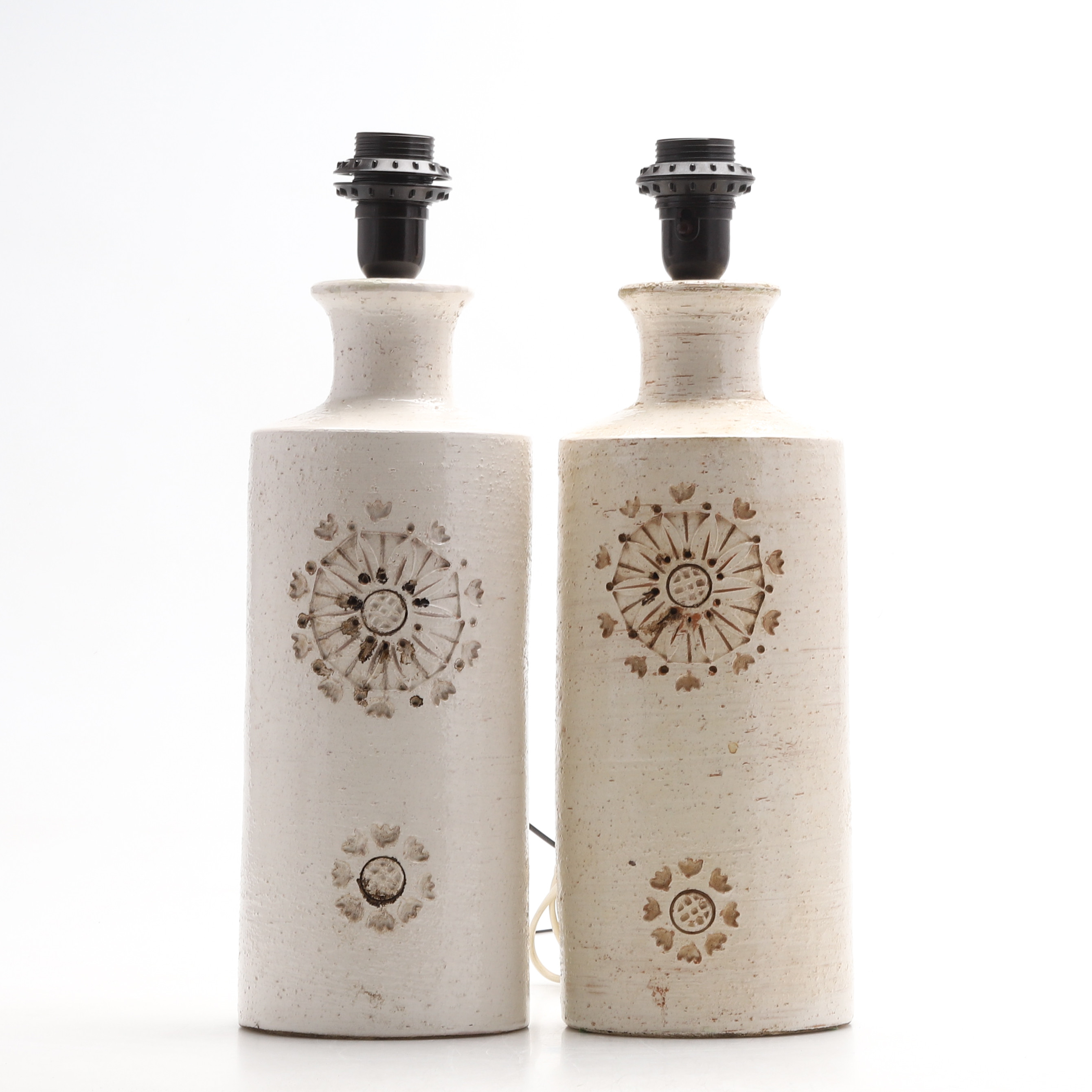 BORDSLAMPOR, ett par, keramik, Bitossi, Italien för Bergboms, 1900-talets andra hälft.