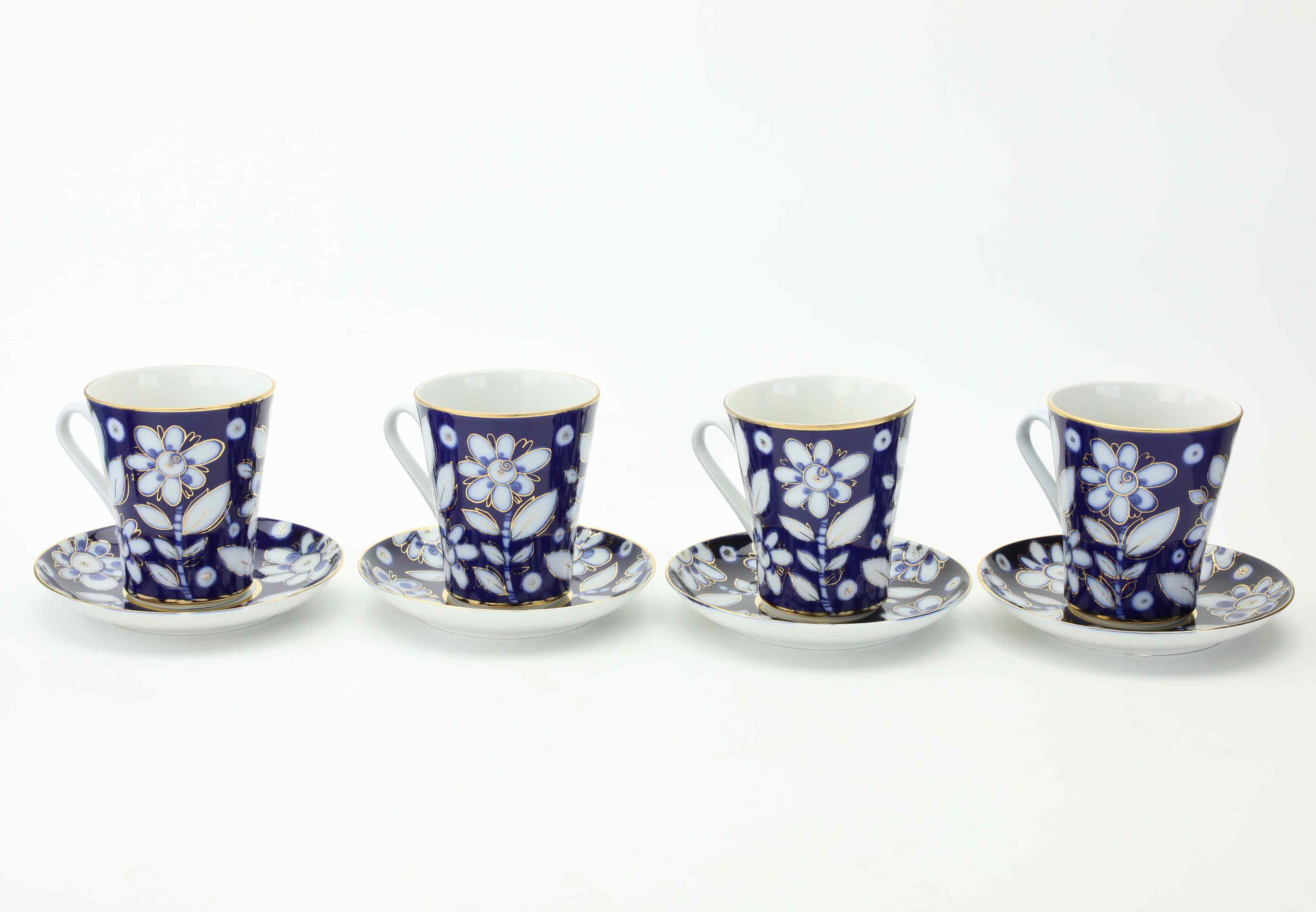 TEKOPPAR med FAT, 8 delar, Lomonosov, Ryssland/USSR, 1900-talets andra hälft.