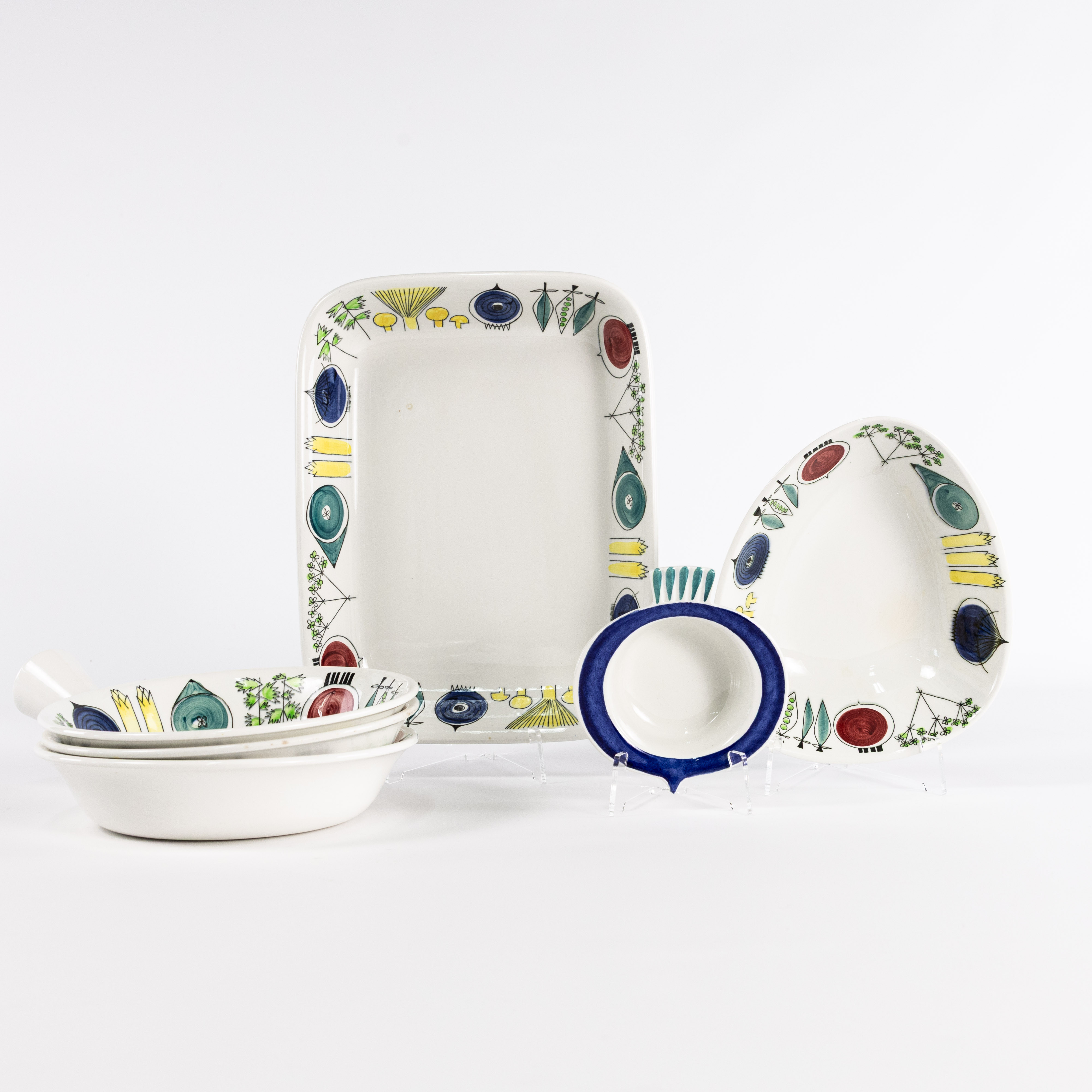 MARIANNE WESTMAN, servisdelar, 6 st, "Picknick", Rörstrand.