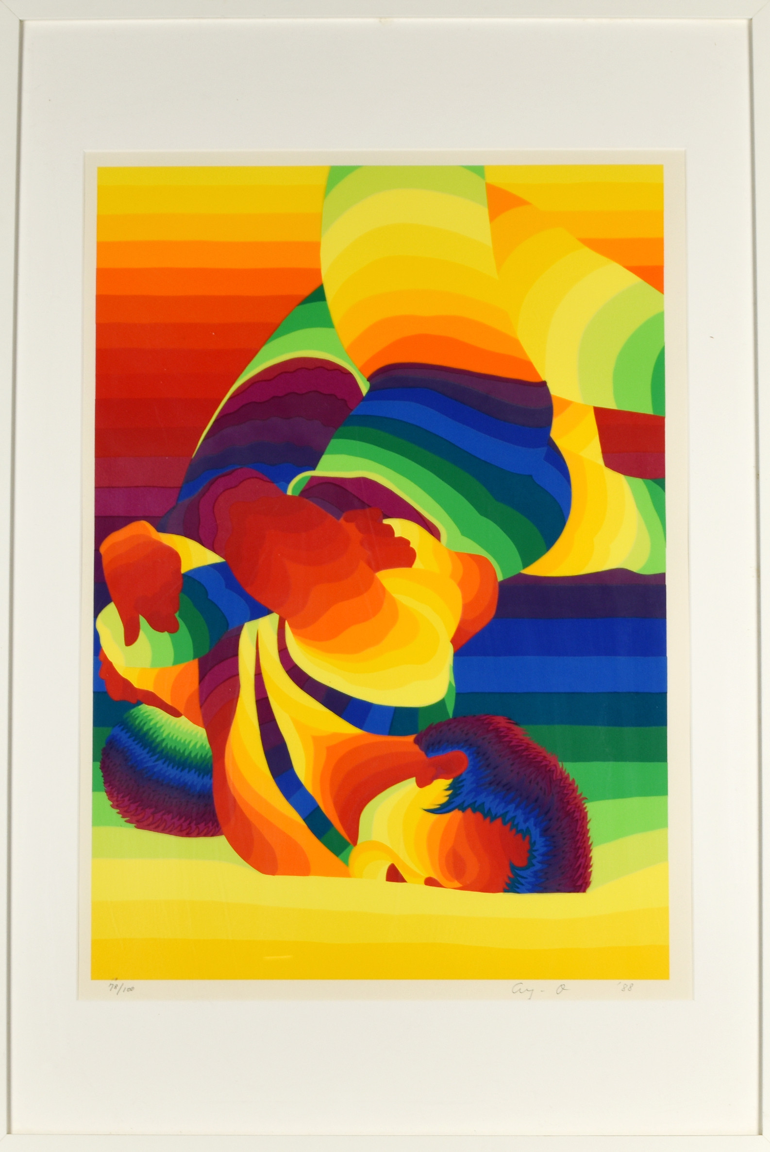 AY-O. Färgserigrafi, Olympiska spelen 1988, signerad och numrerad: 78/100.