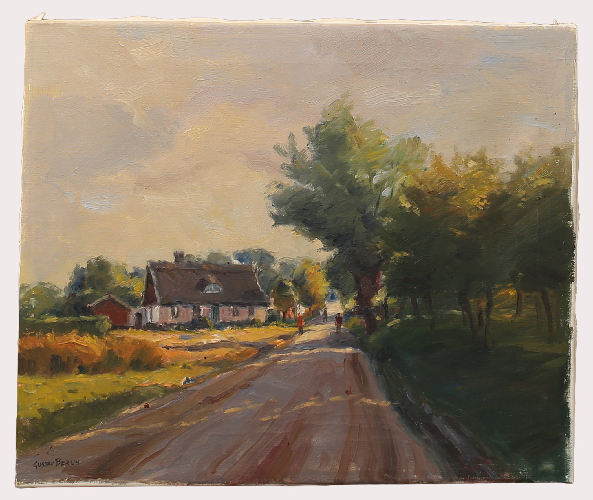 GUSTAV BERLIN. Olja på duk, "Landskap Ven" signerad.