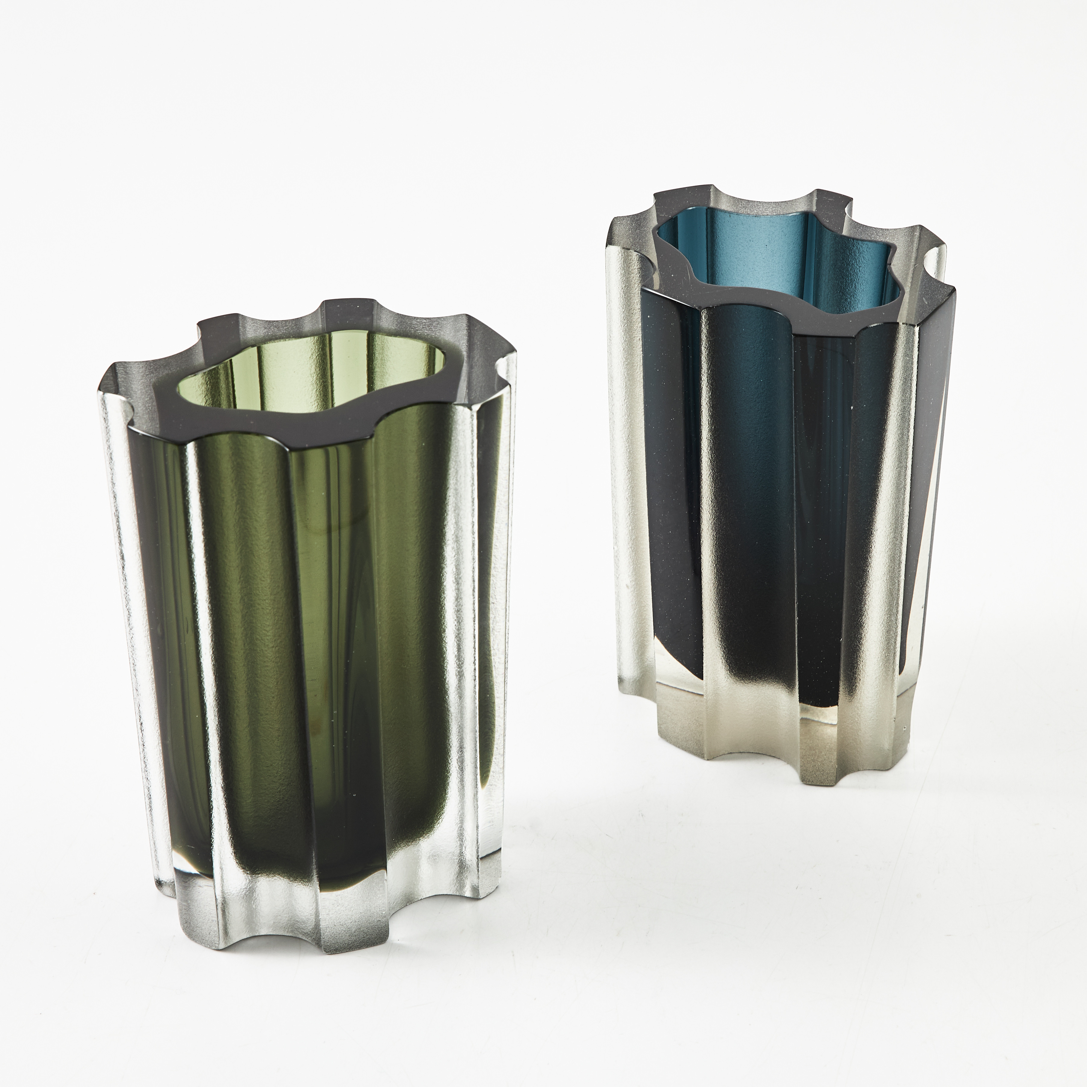 TAPIO WIRKKALA. Vas, 2 st., glas, Iittala, Finland.