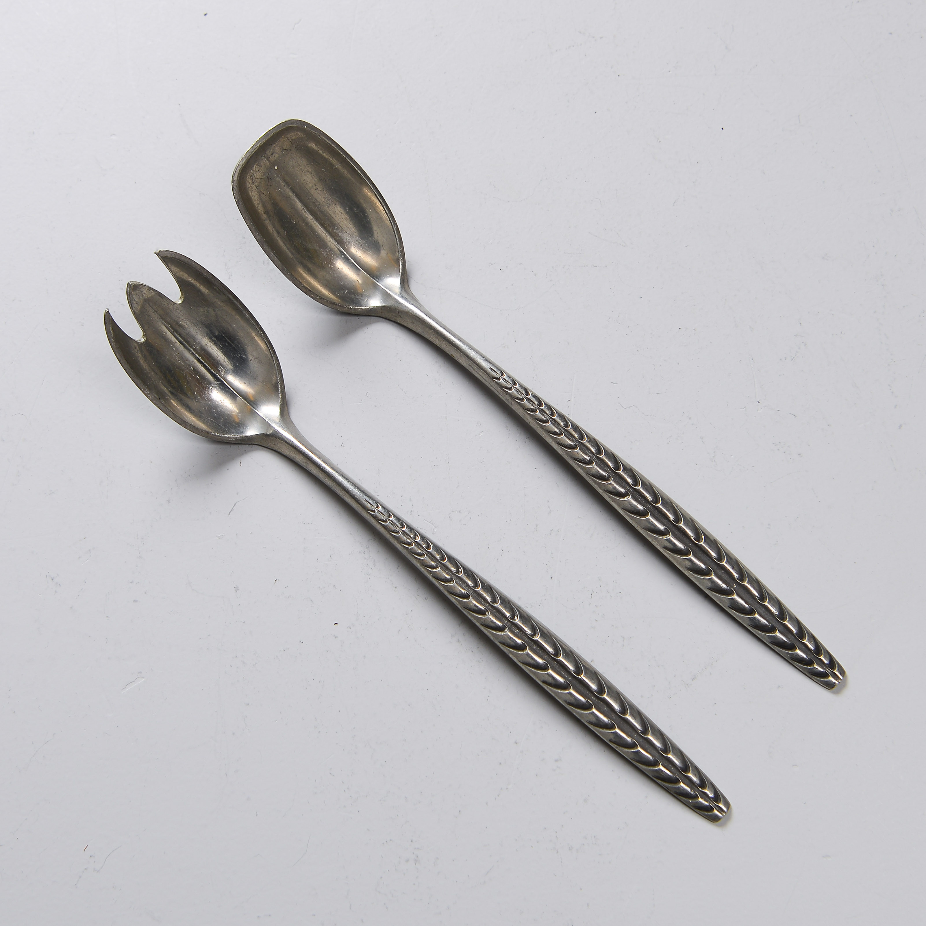 SALLADSBESTICK, ett par, tenn, Brødrene Mylius, Norge.