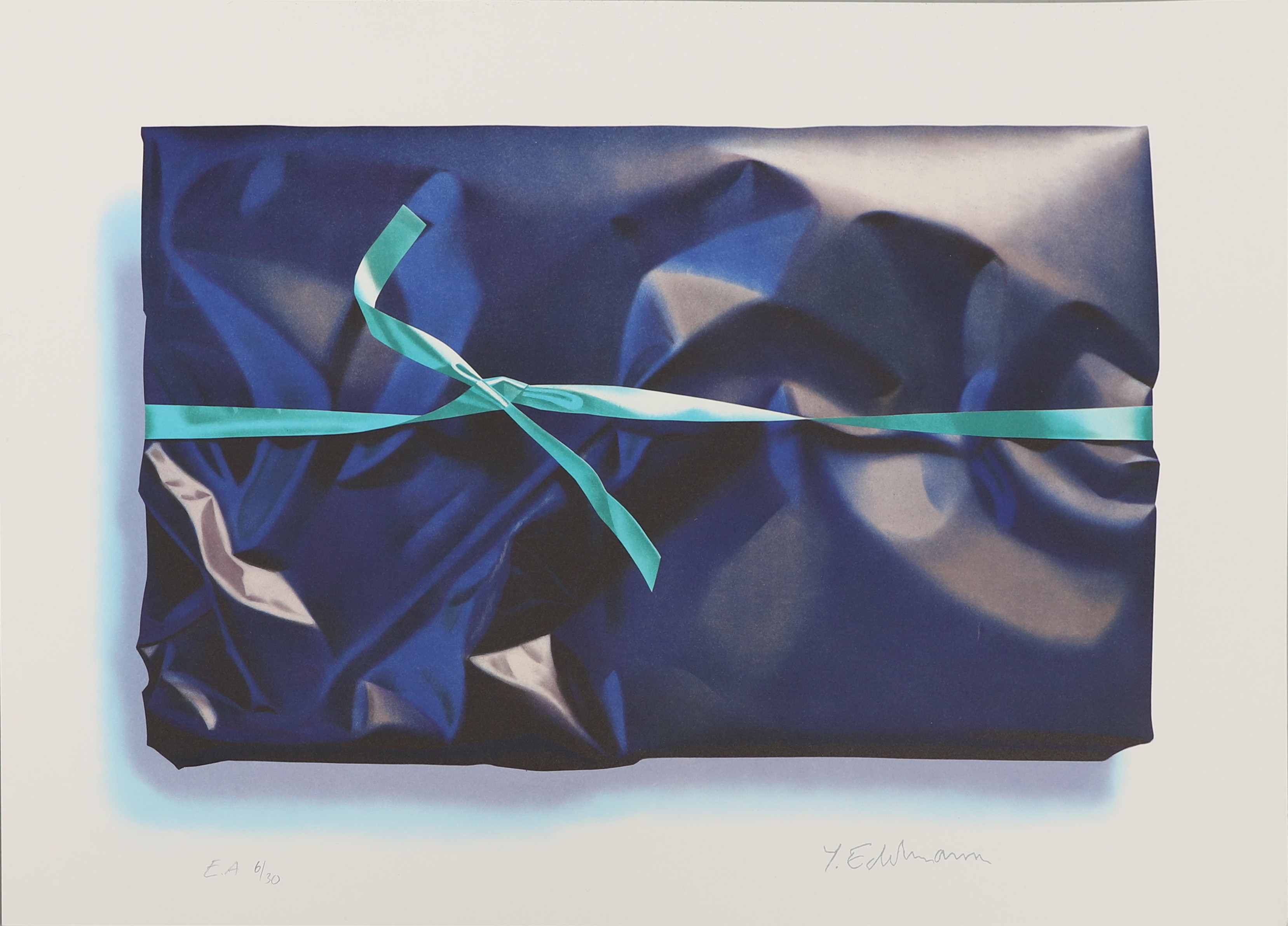 YRJÖ EDELMANN. "PARCEL WITH GREEN RIBBON", stämpelsignerad och numrerad EA 6/30.