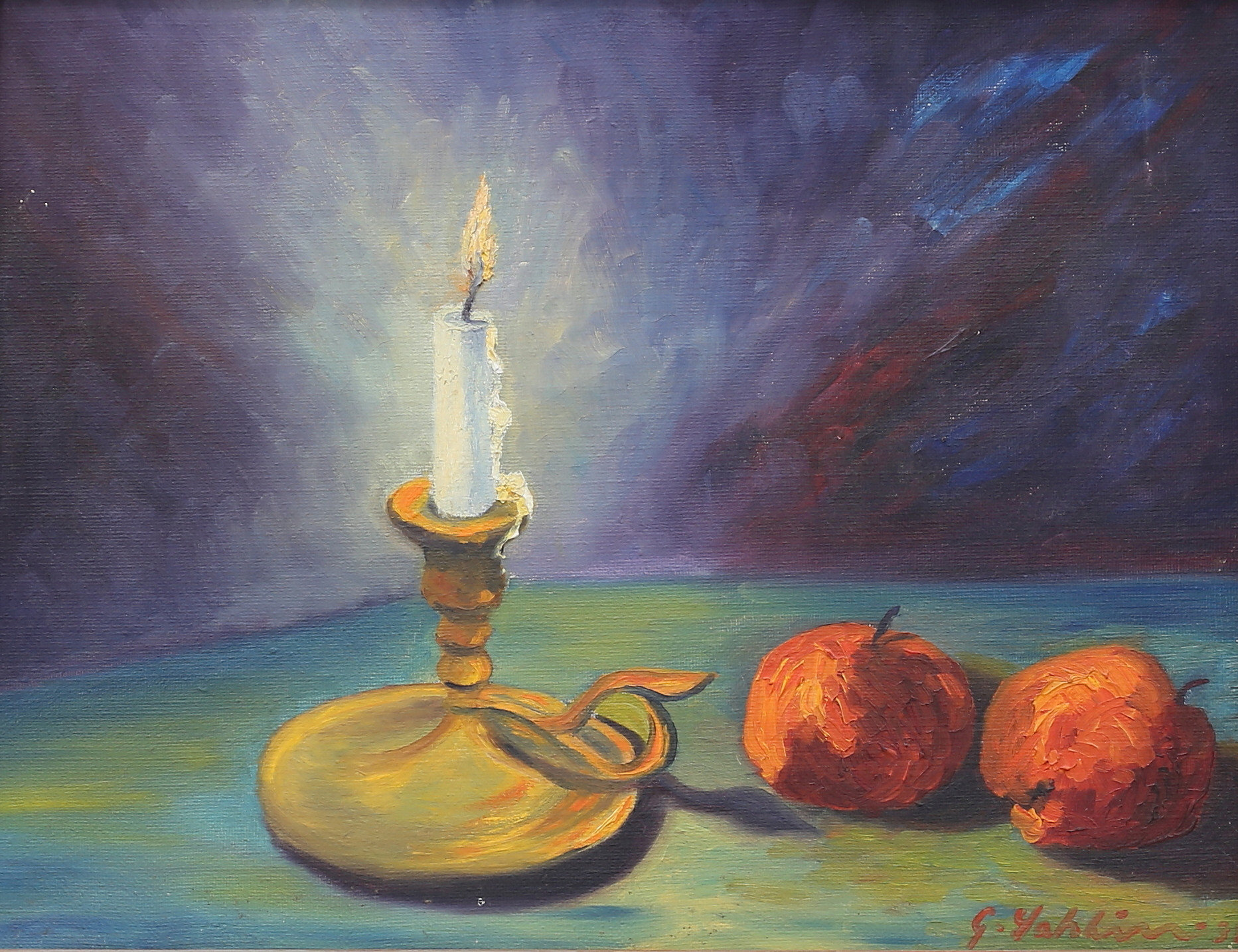 GILLIS SAHLIN. Stilleben, olja på duk, signerad.