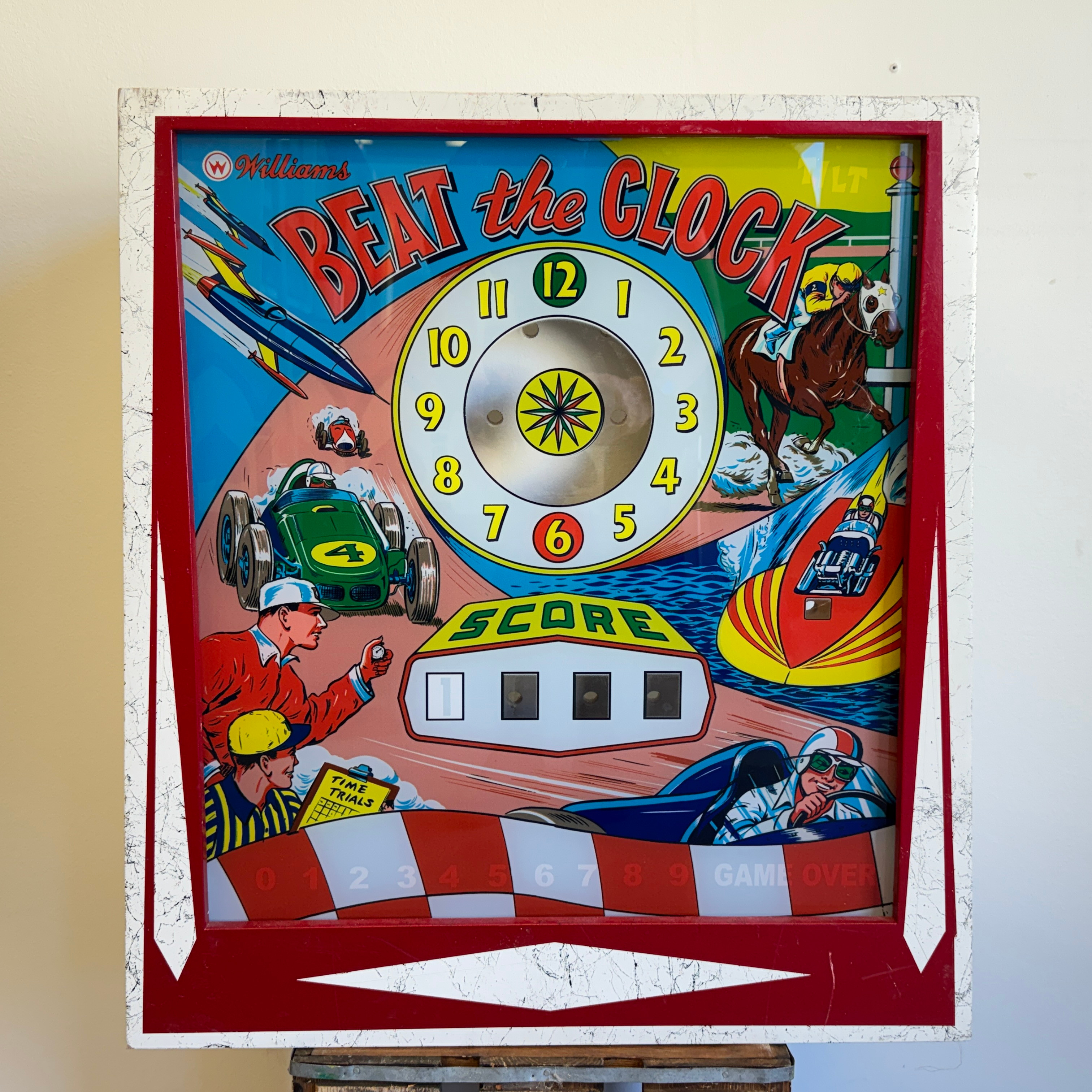 VÄGGDEKORATION, Beat the Clock", egentillverkning, Sverige.