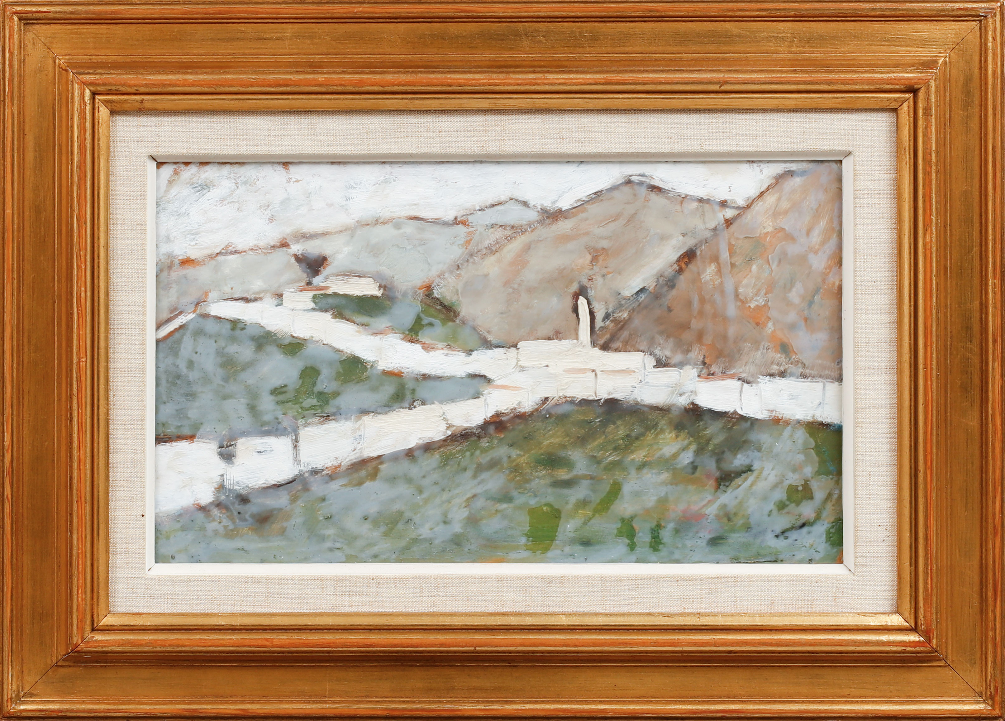 BO Y:SON SJÖBERG. Landskap. Olja på papper.