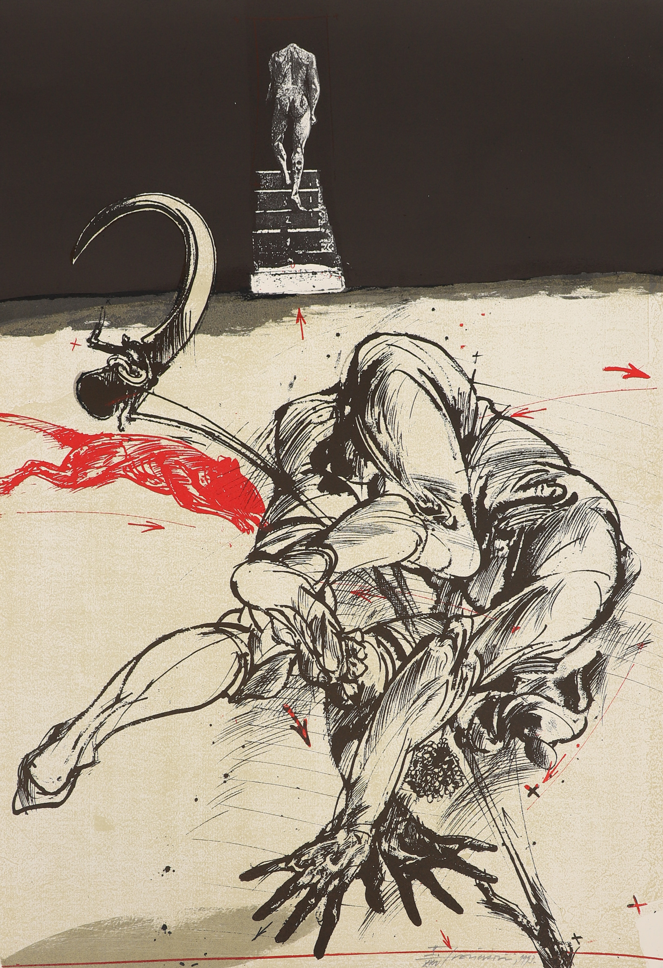 VLADIMIR VELICKOVIC. FÄRGLITOGRAFI, signerad och numrerad X/XXV, daterad 1993.