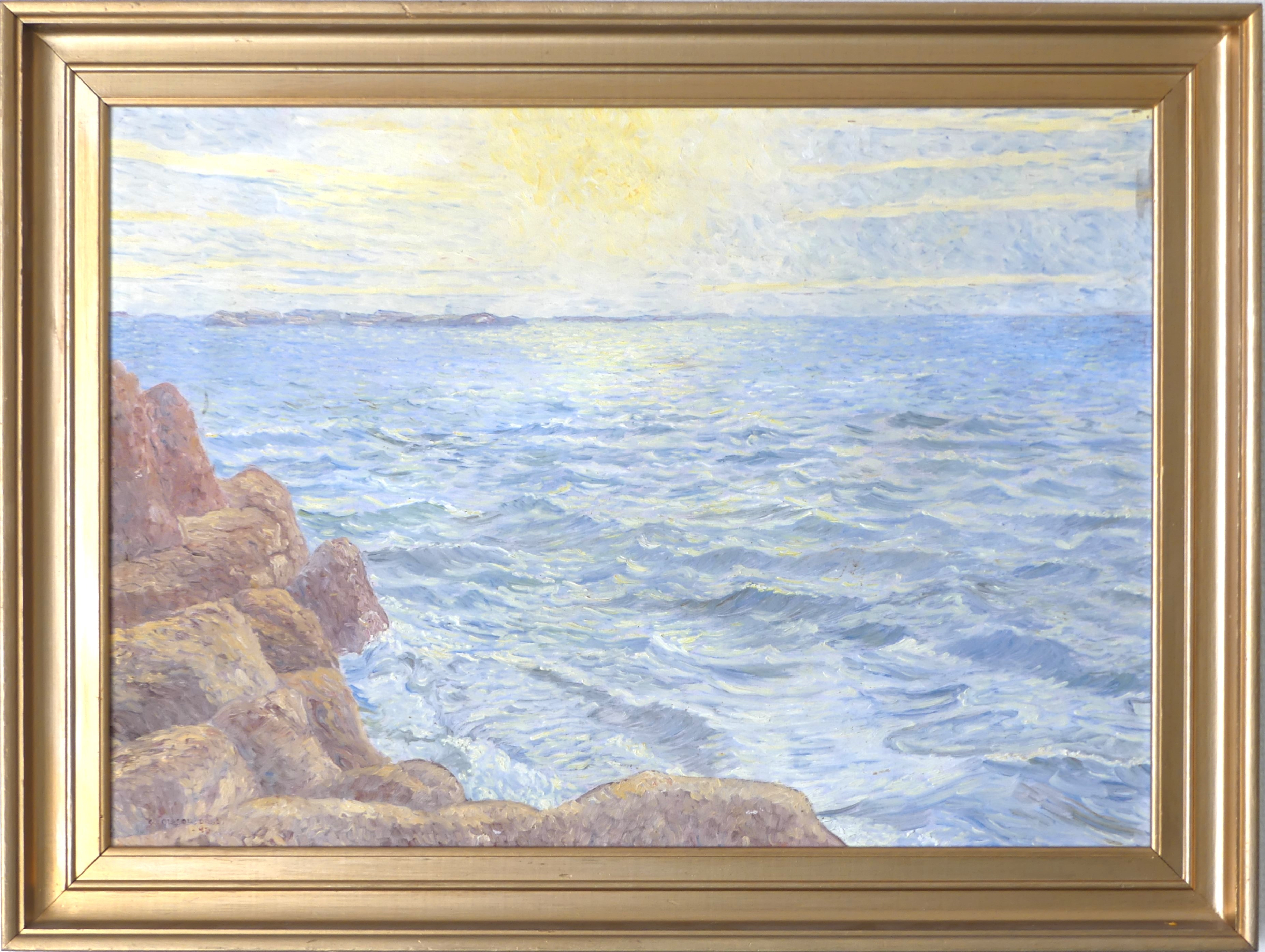 OIDENTIFIERAD KONSTNÄR, olja på pannå, signerad G Olsson D.B.Ä. -43.