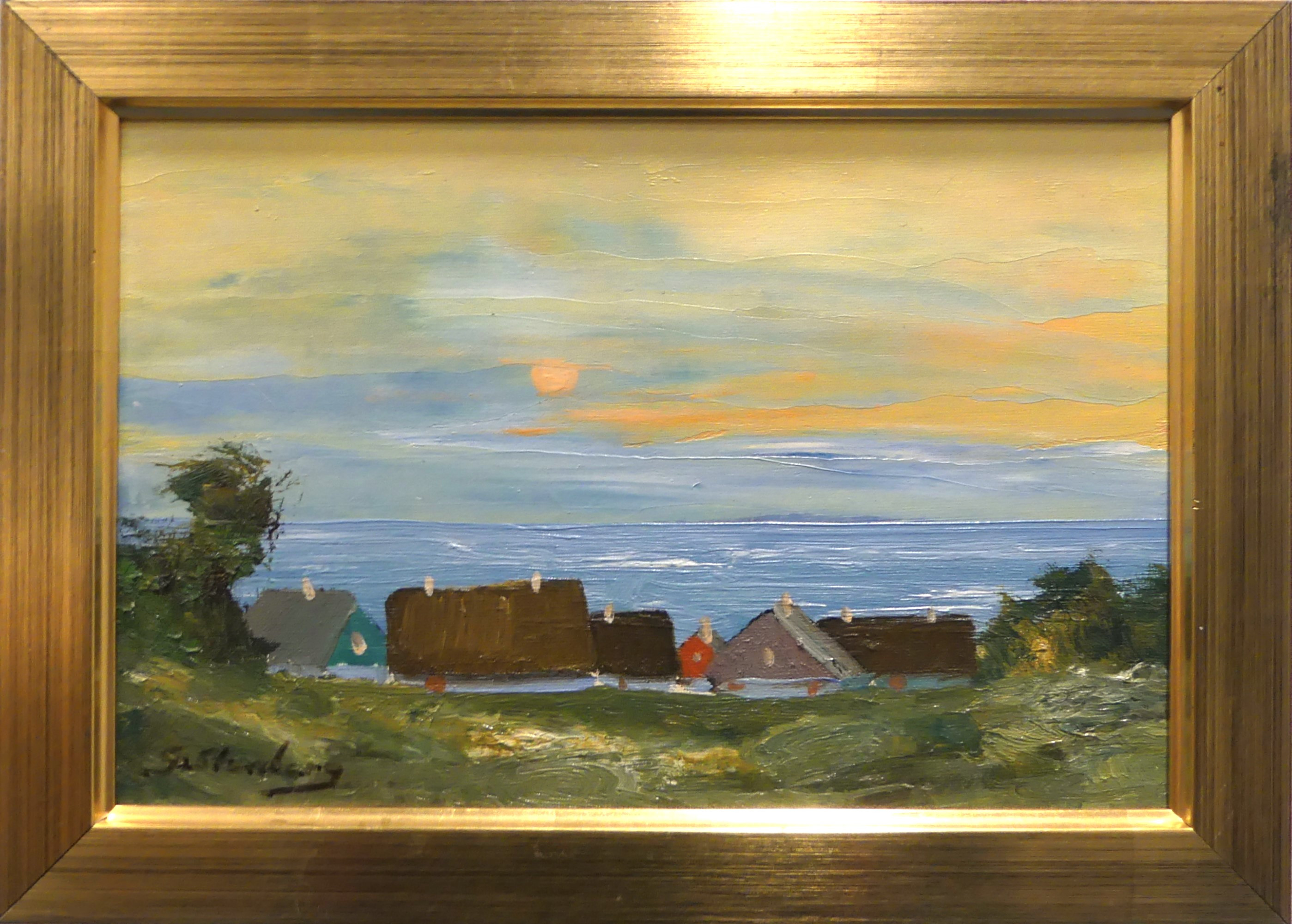 GUNNAR STENBERG. olja på duk, signerad, Skånskt kustlandskap.