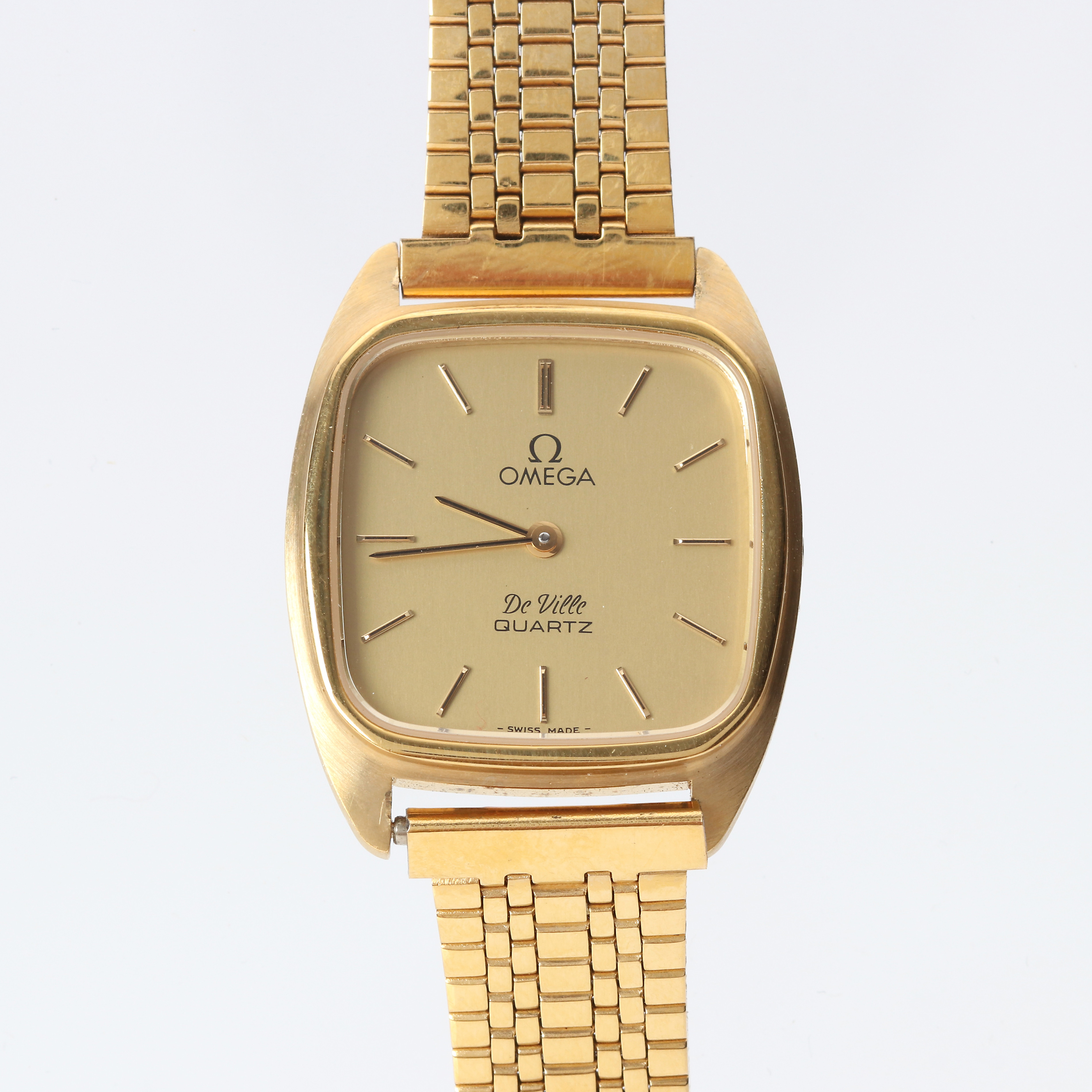 OMEGA DE VILLE, DAMARMBANDSUR. Guld på stål.