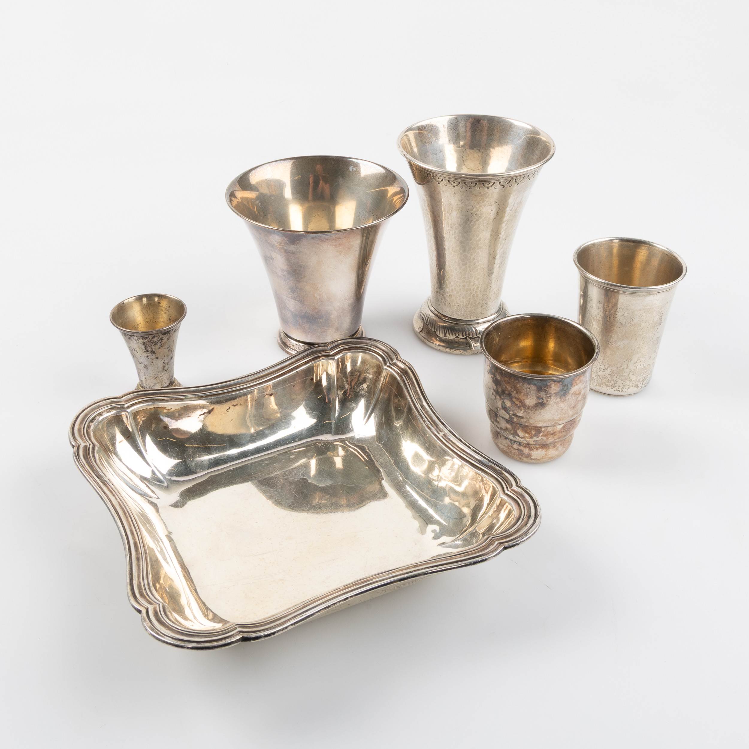 SKÅL & VASER, 6 delar, silver, Bl a GAB & CG Hallberg.