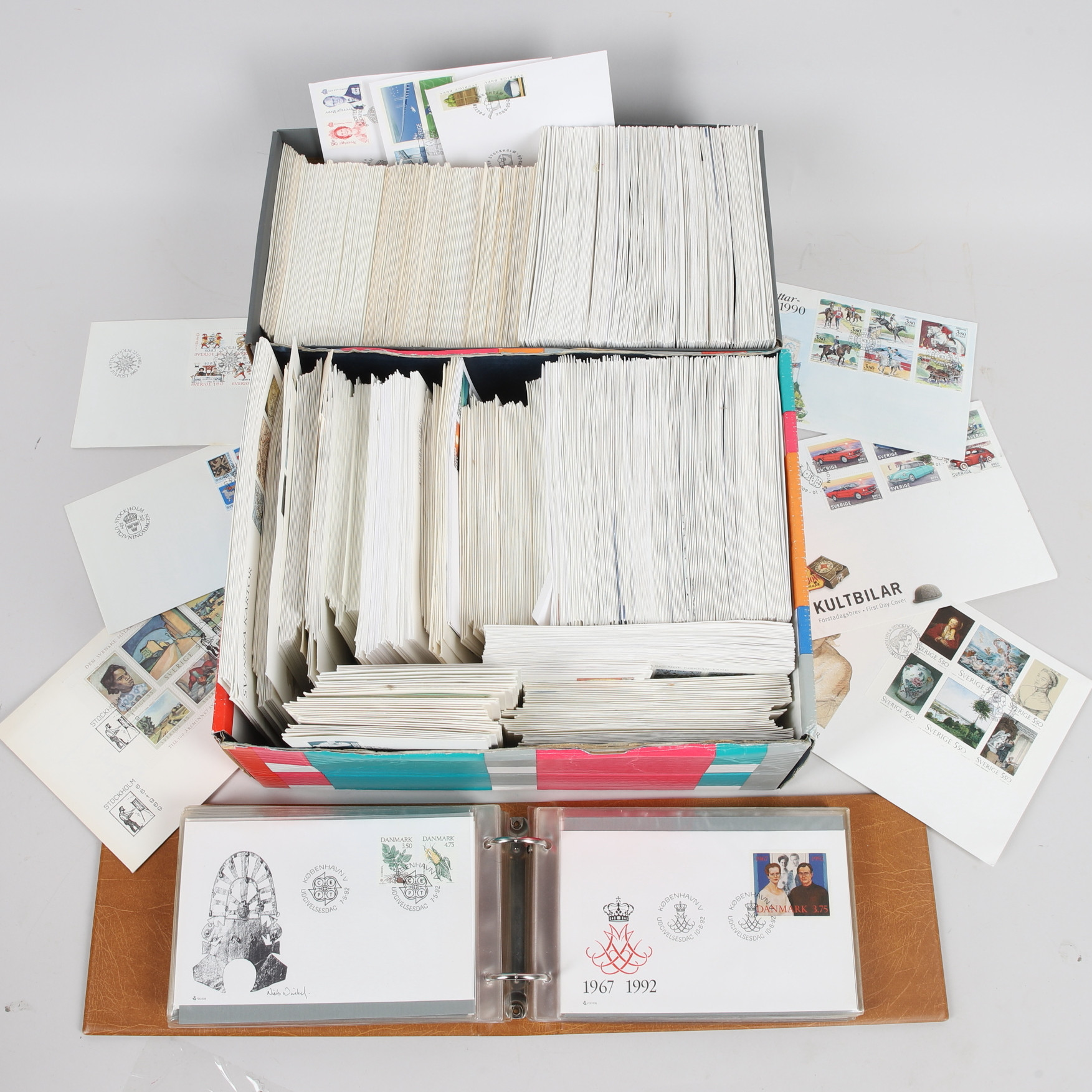 FÖRSTADAGSBREV, parti, svenska & danska.