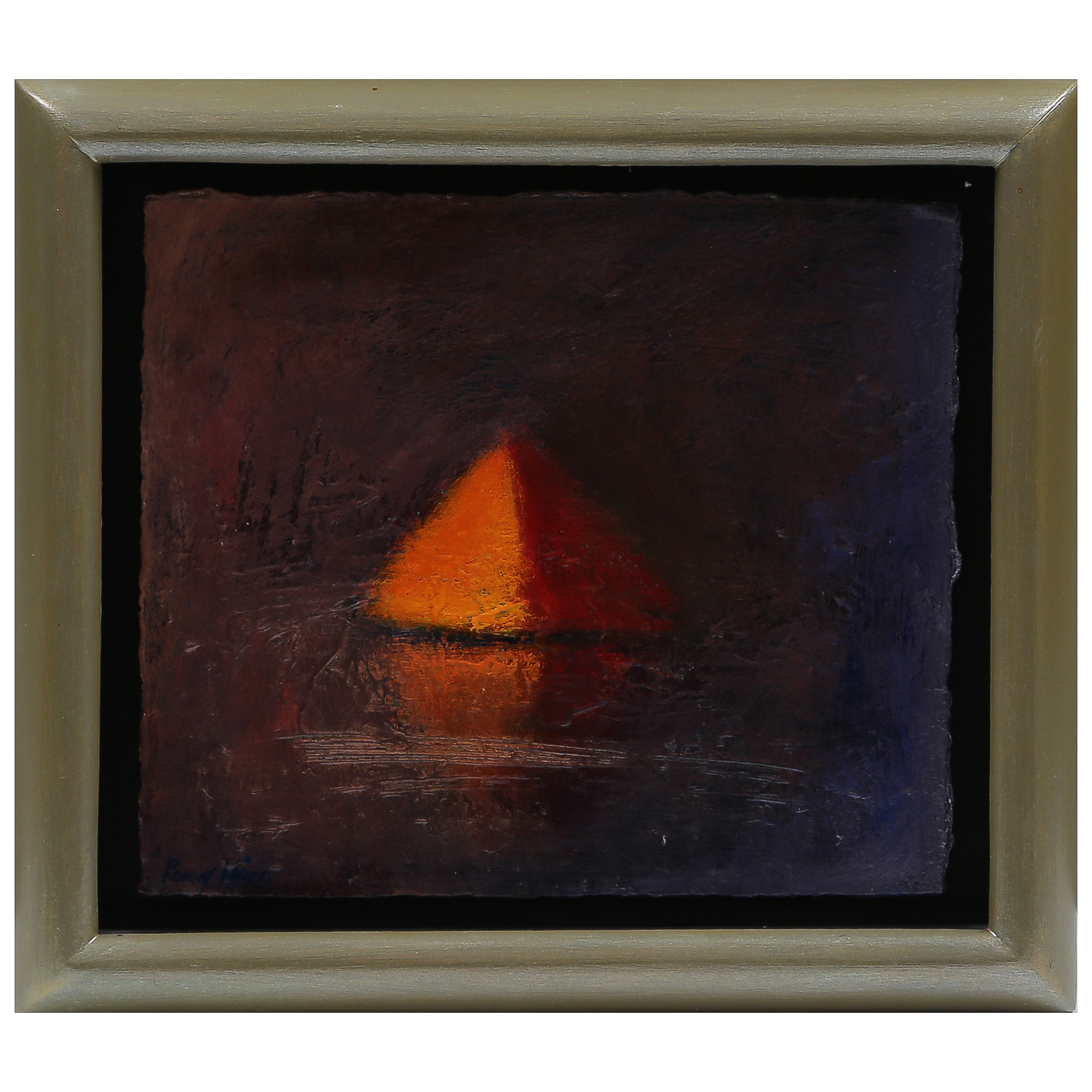 RONNY HÅRD "PYRAMID" OLJEMÅLNING, SIGNERAD.