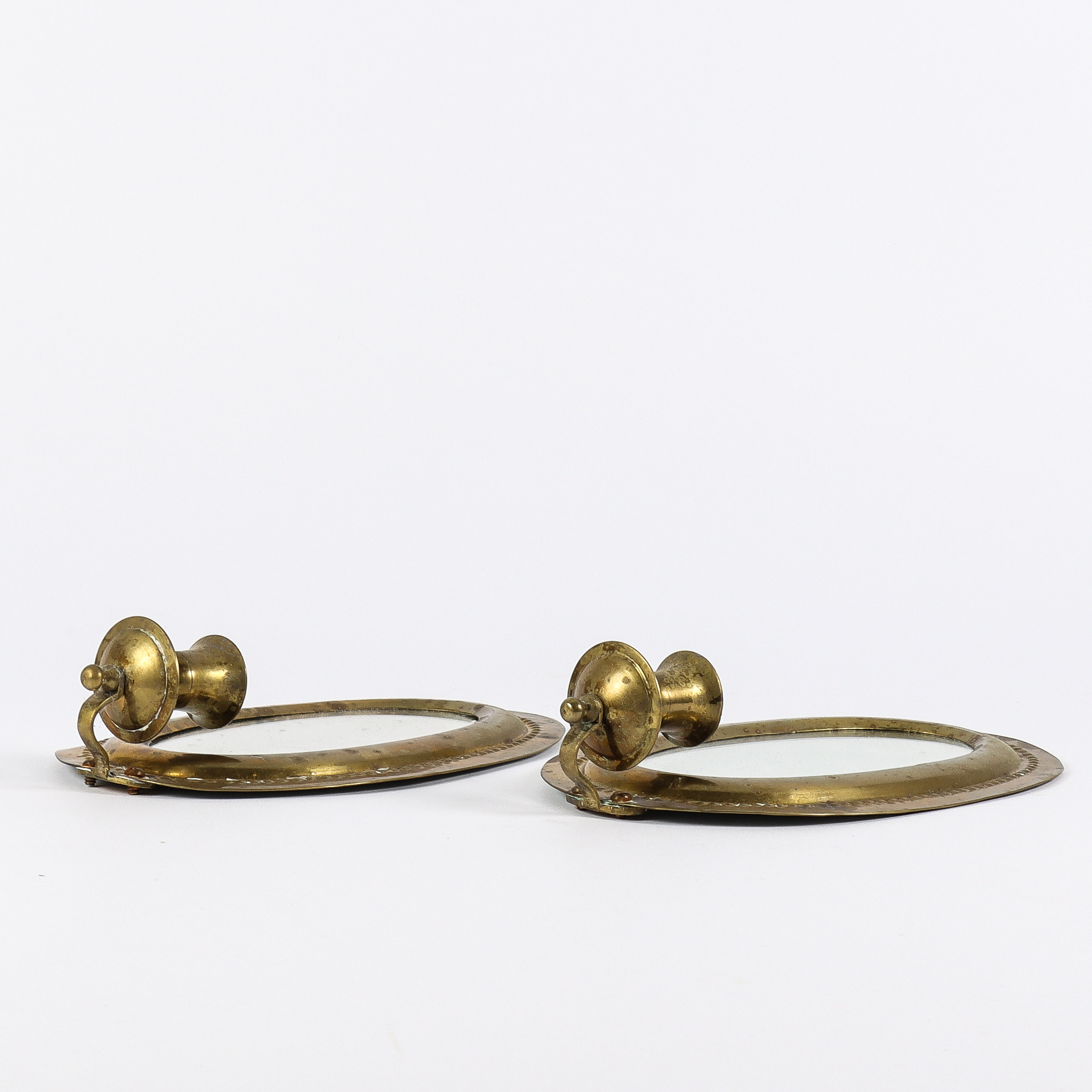 SPEGELLAMPETTER paret, mässing, 1900-tal.