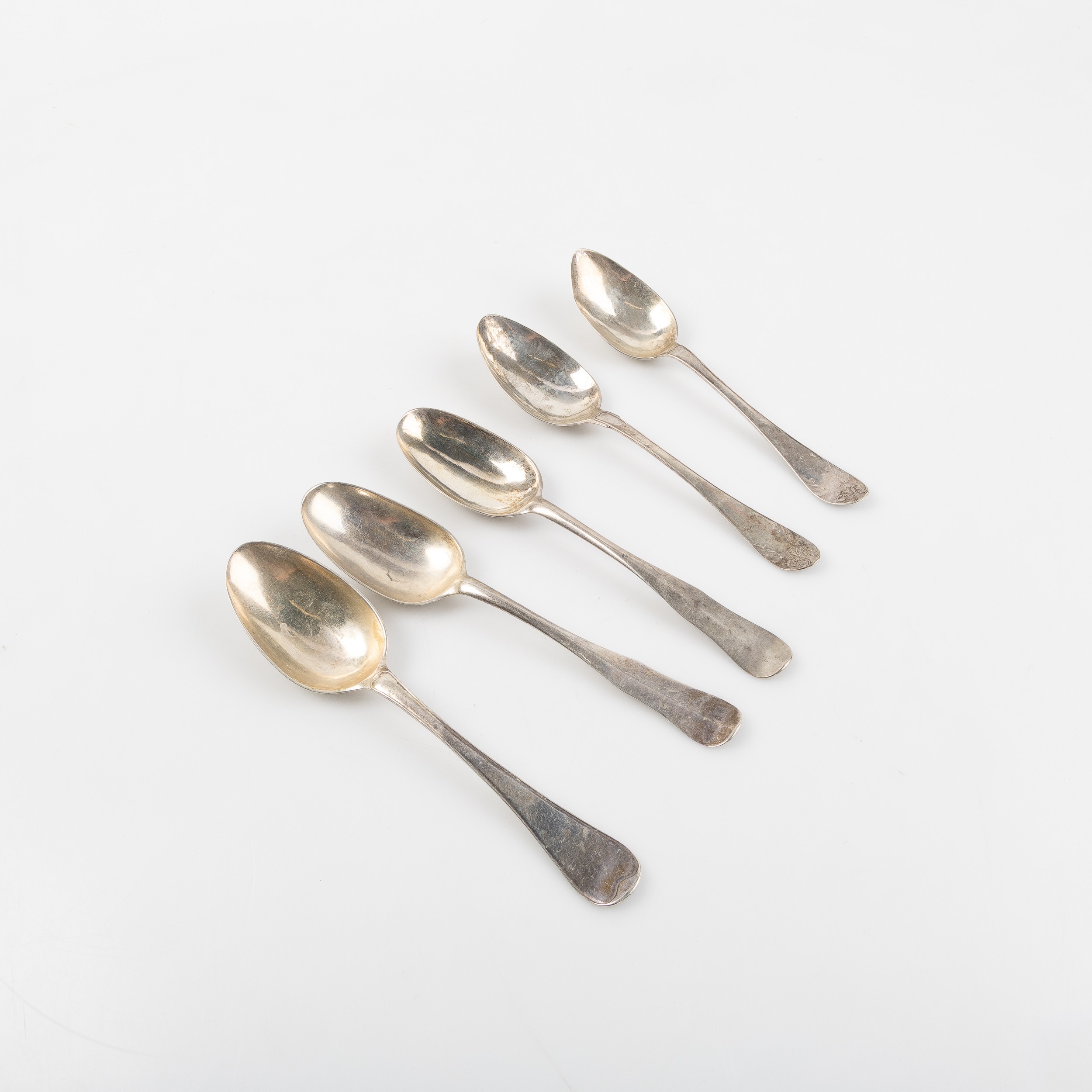 SKEDAR, 5 delar, silver, 1700/1800-tal.