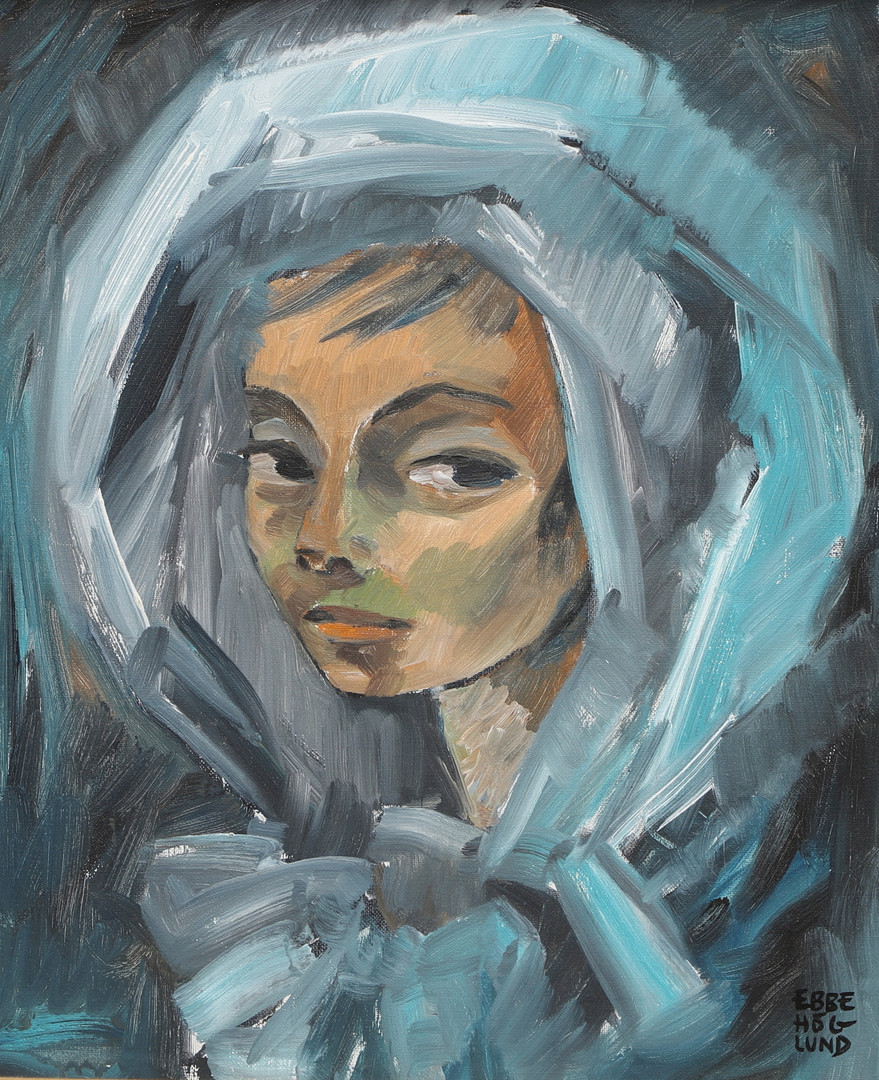 EBBE HÖGLUND. Olja på duk, "Elisabeth Julen 1970", signerad, daterad 1970.