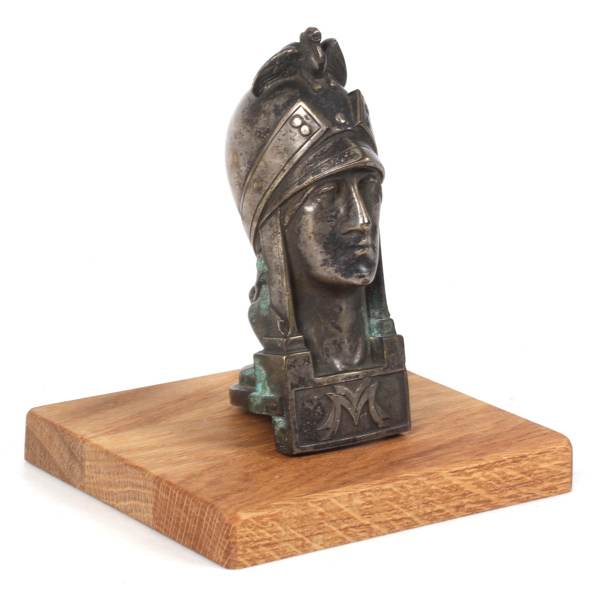 PIERRE DE SOETE. Kylarprydnad till "Minerva", silverplätterad mässing, 1910/20-tal.