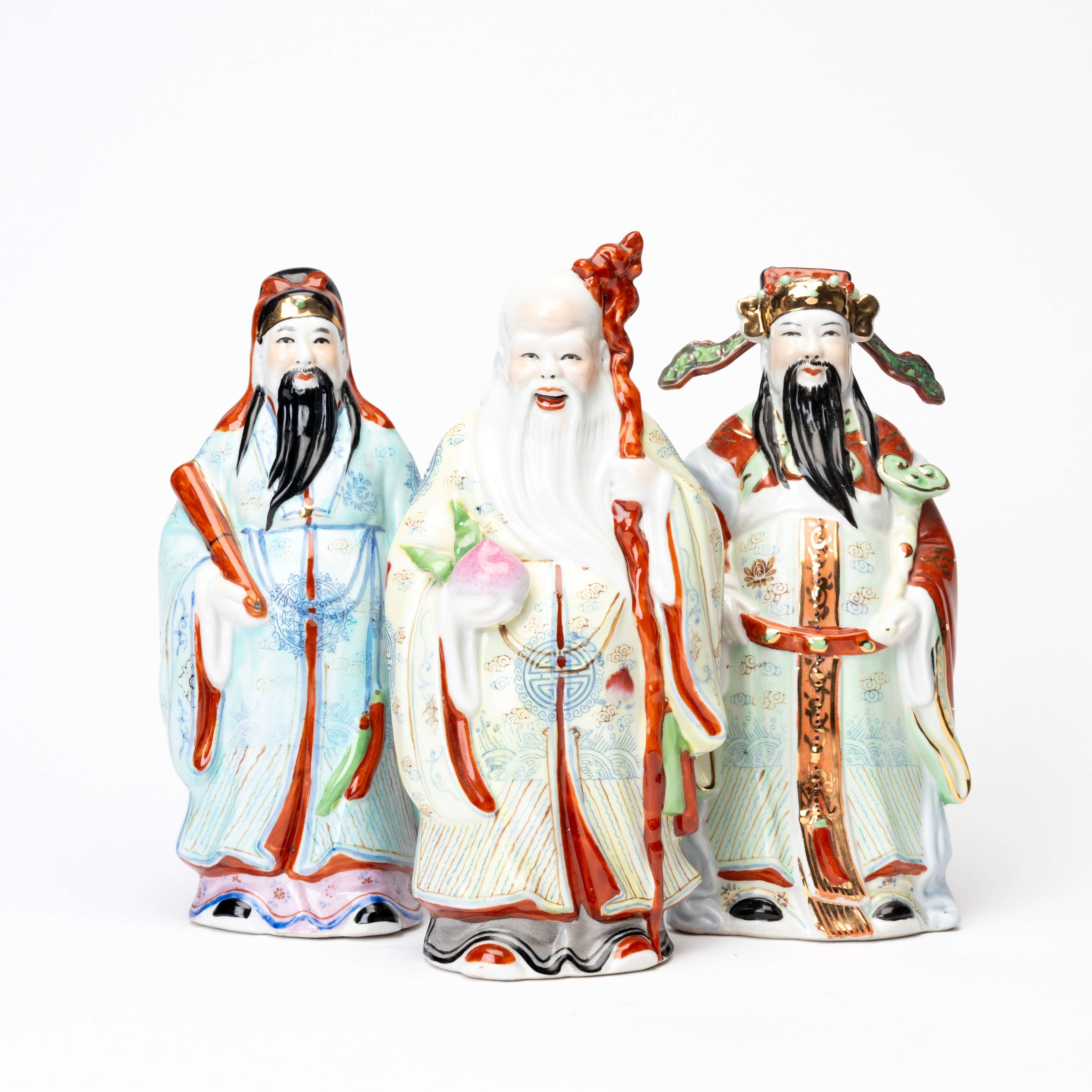 FIGURINER, 3 delar, porslin, Kina, 1900-talets andra hälft.