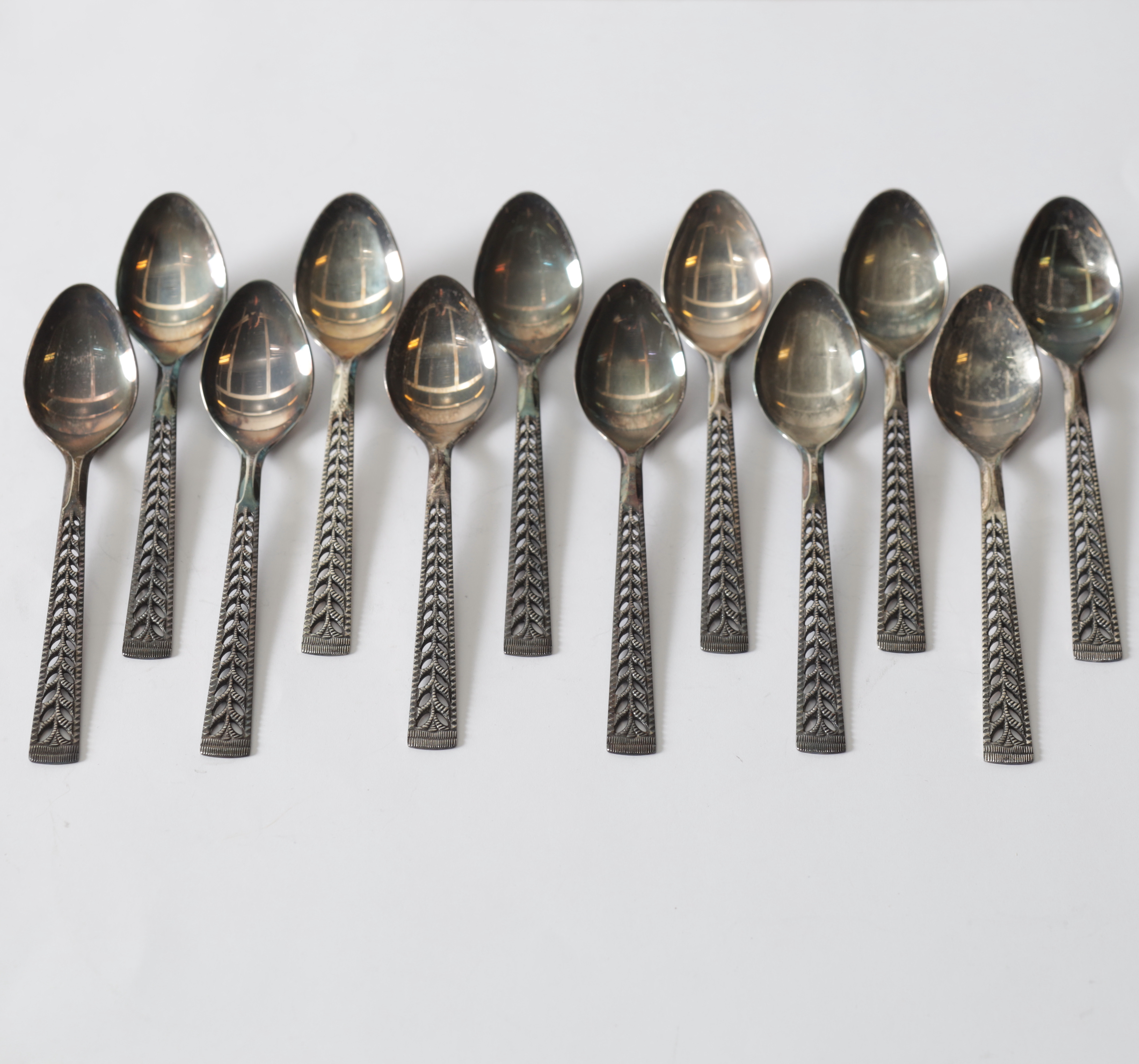 TESKEDAR, 12 st, silver 830, totalvikt 112 g, Norge.