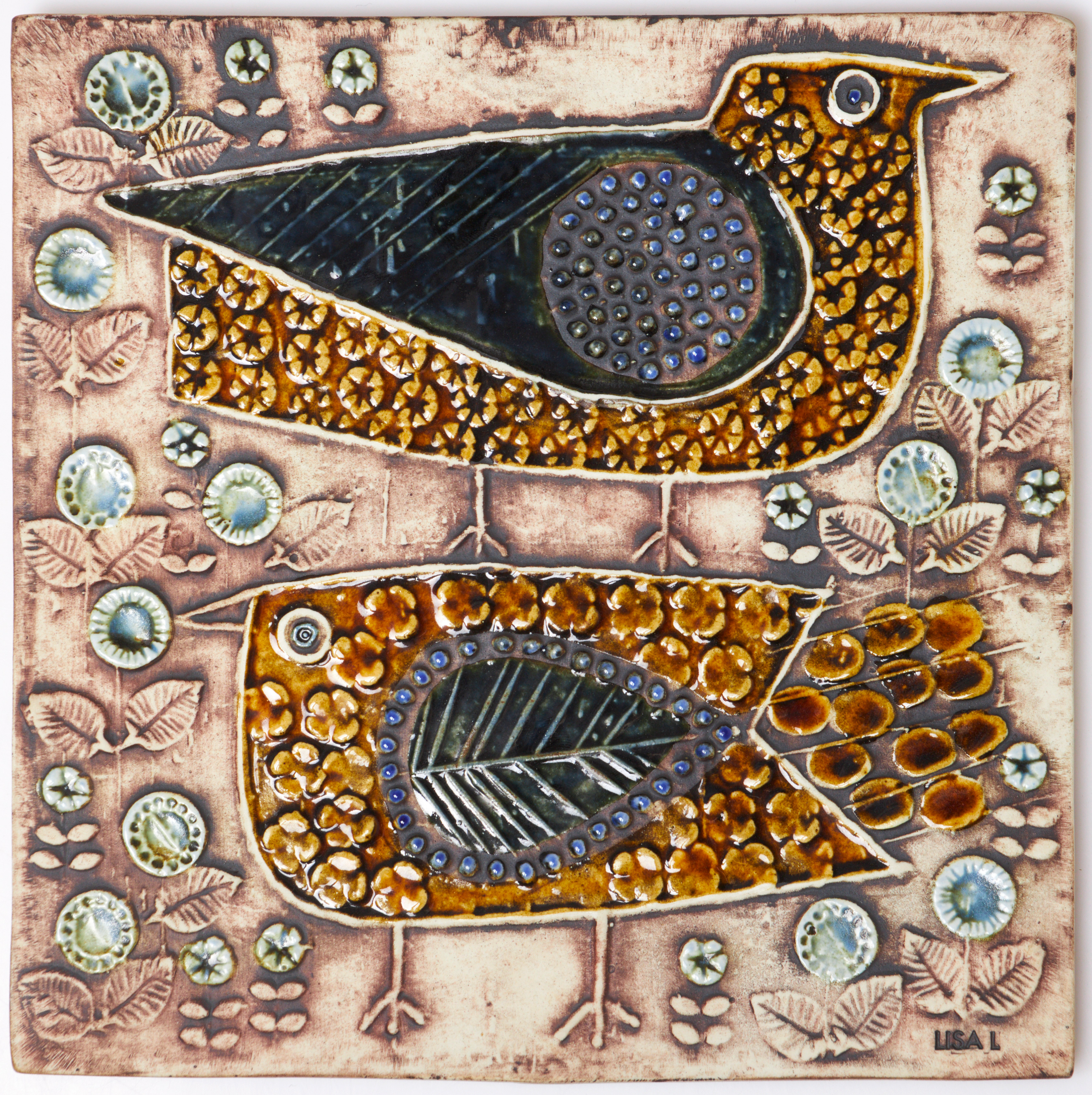 LISA LARSON. "Fåglar", ur serien "Unik", stengods, Gustavsberg.