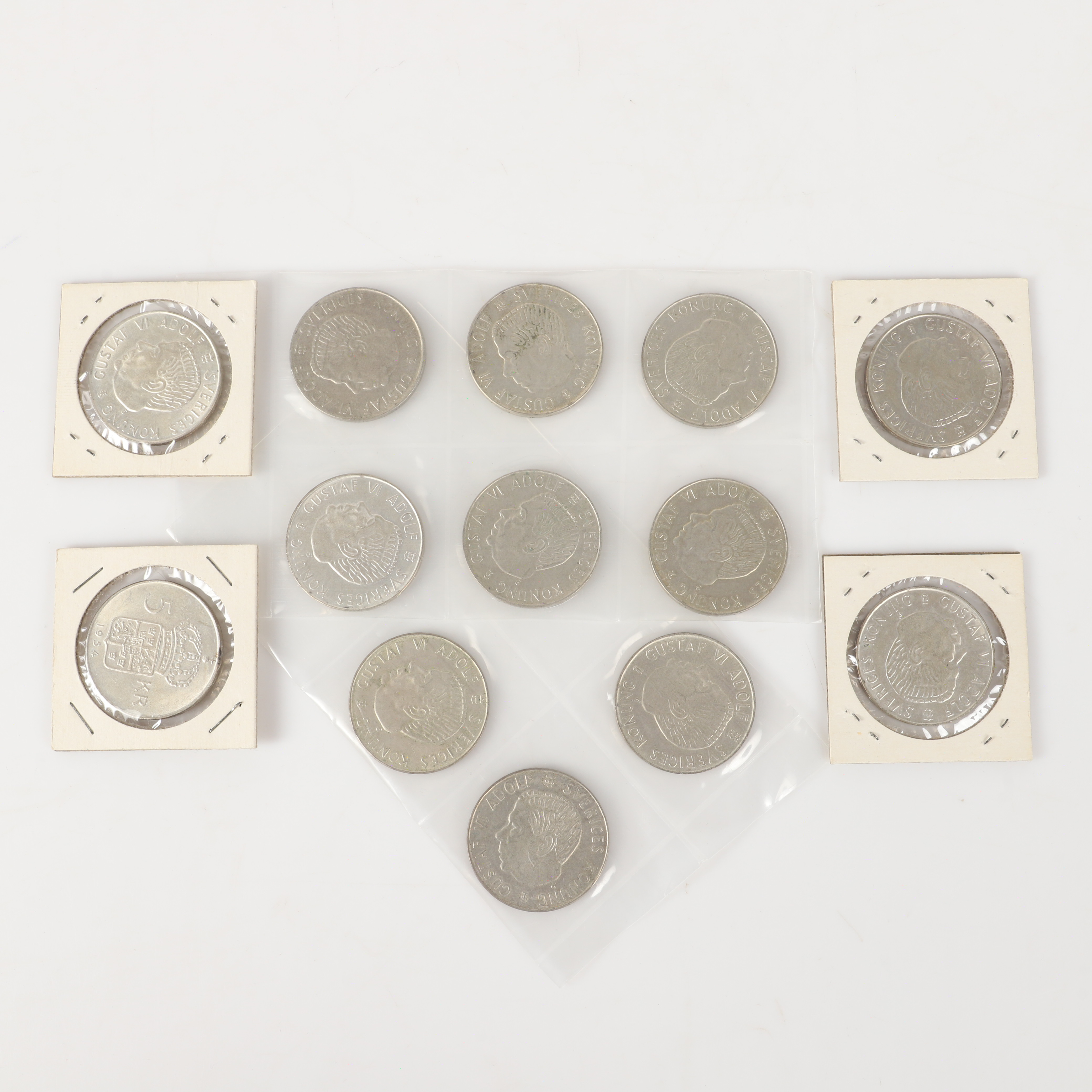 MYNT, 13 stycken, 5 kr, Sverige, 1954-1955.