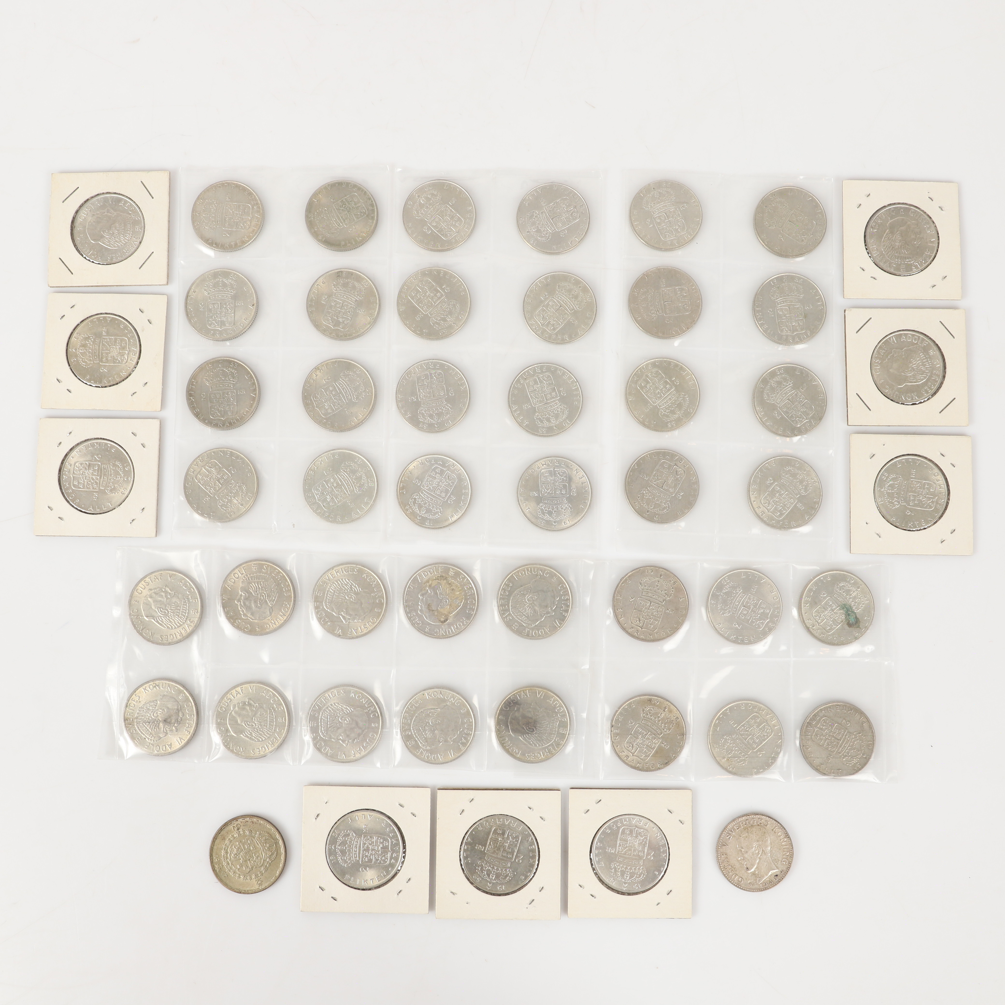 MYNT, 51 stycken, 2 kr, Sverige, 1936-1965.