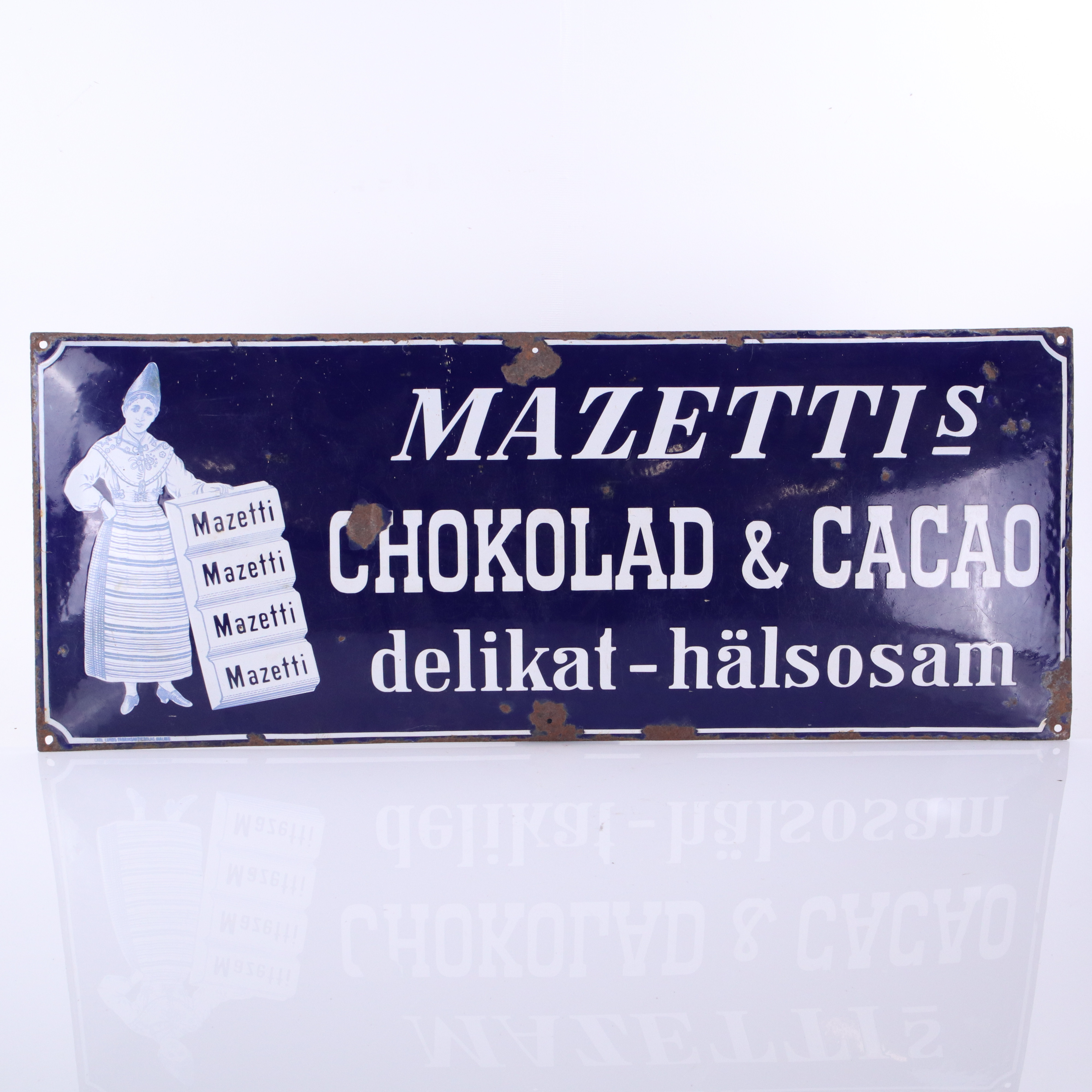 MAZETTI, emaljskylt, 1910/20-tal.