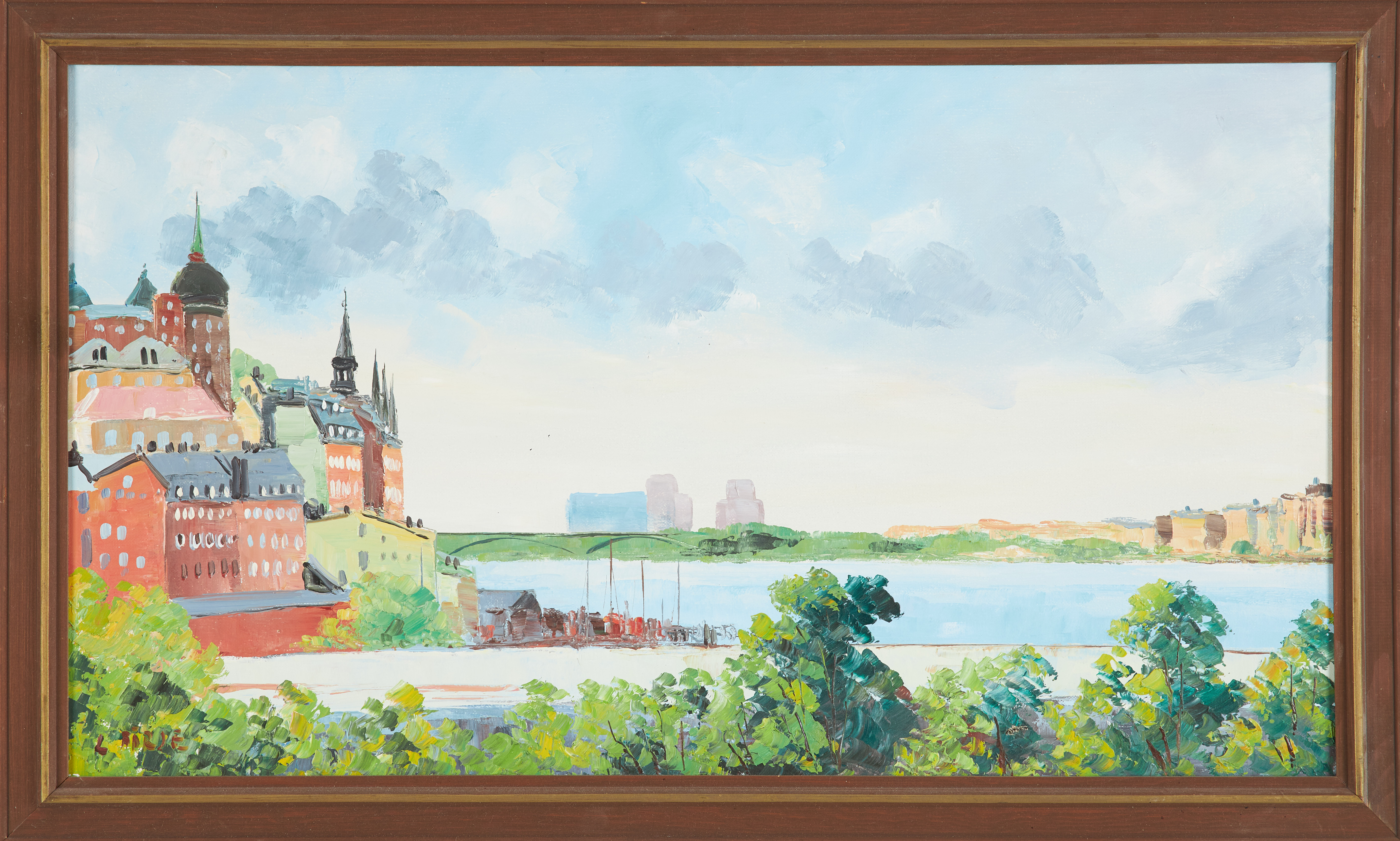 LENNART BÖRJE VESTBERG. Stockholmsmotiv, olja på duk, signerad.