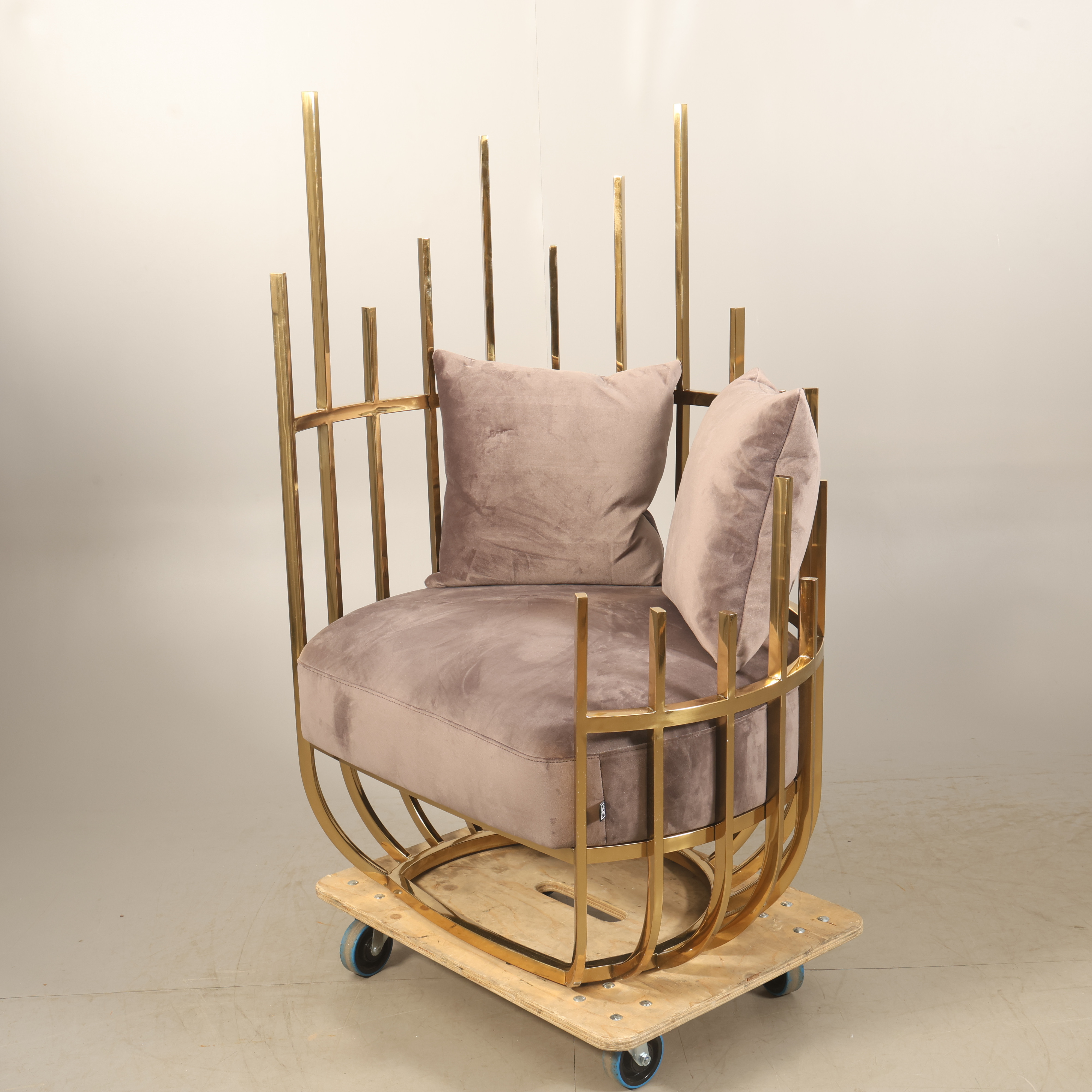 FÅTÖLJ, Eichholtz, märkt, förgylld metall, samtida.