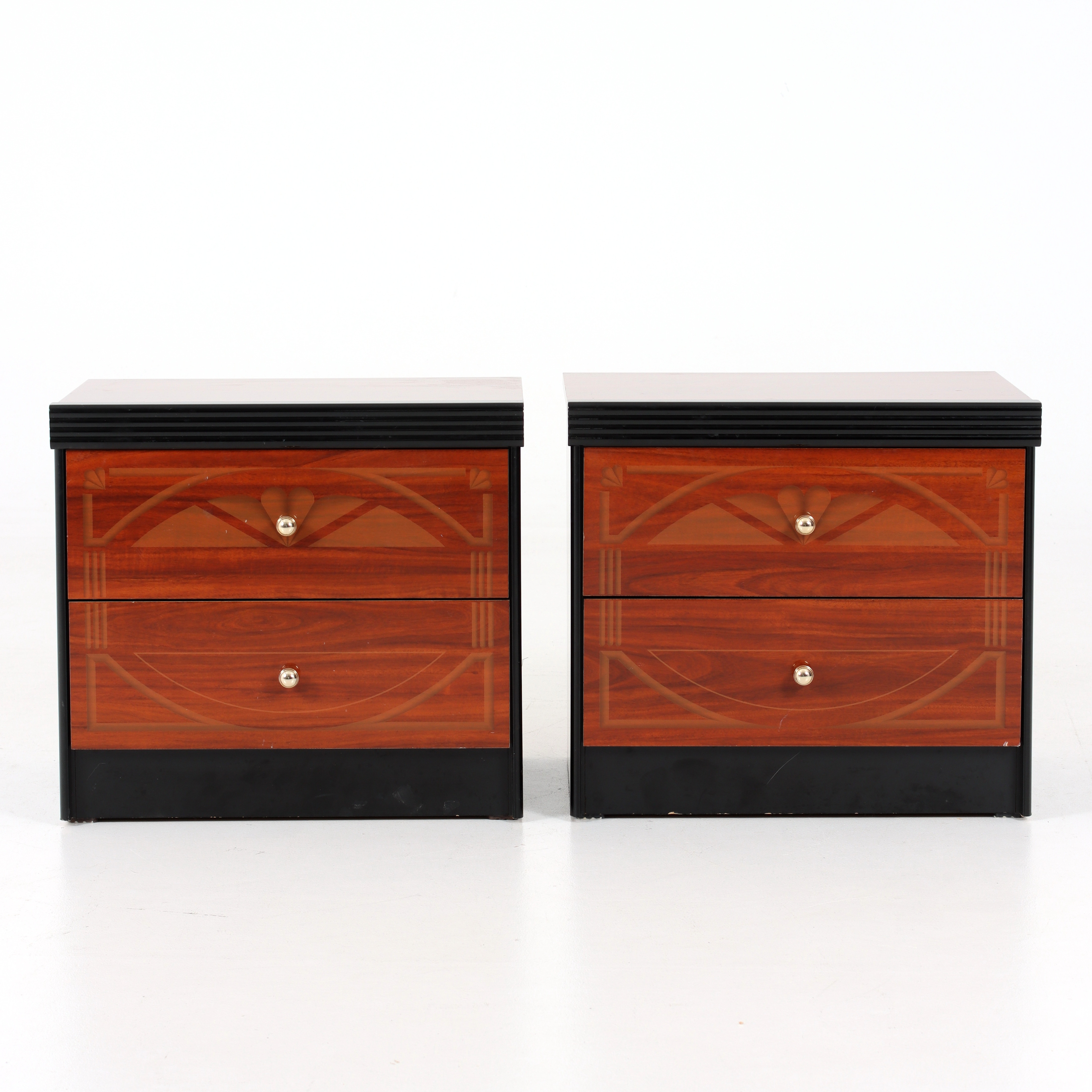 SÄNGBORD, ett par, art deco stil, 1980-tal.