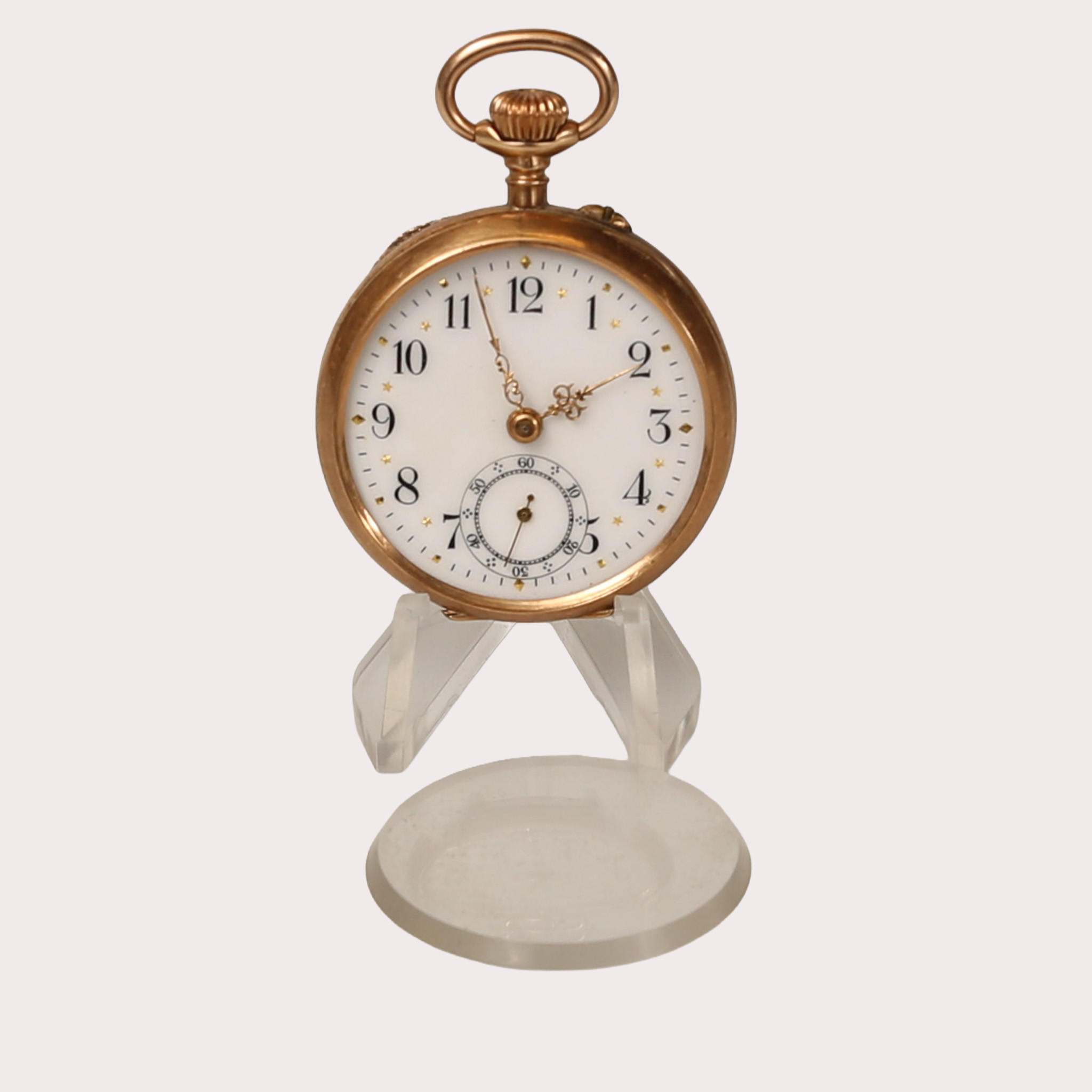 FICKUR, guld 14 K, emaljurtavla, omkring 1800-talets sista fjärdedel.